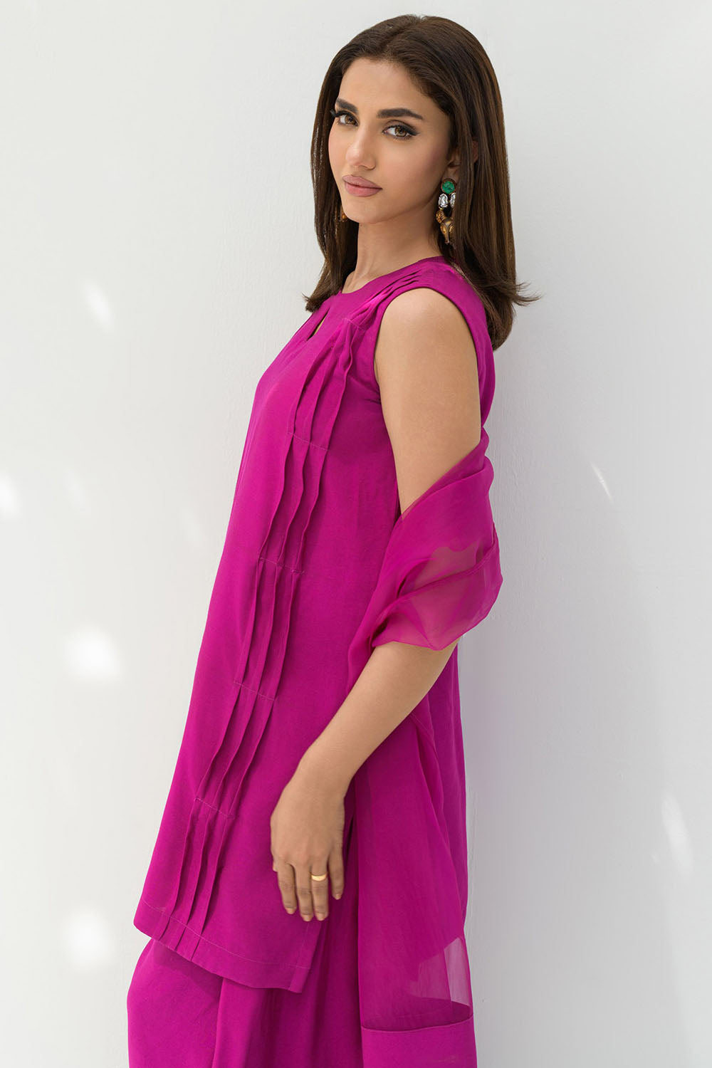 Fuschia solid Farshi Salwar Set