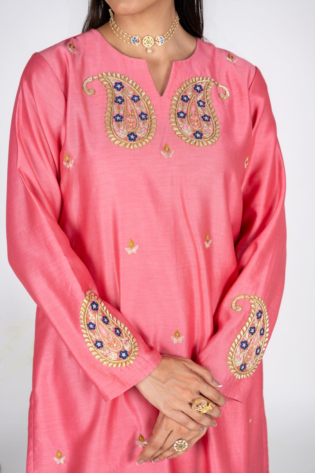 Rangrez pink Chanderi kurta set