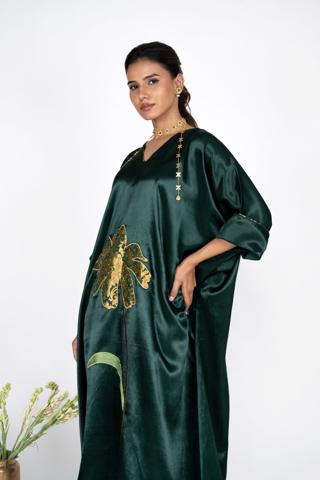 Dahlia Green Kaftan set