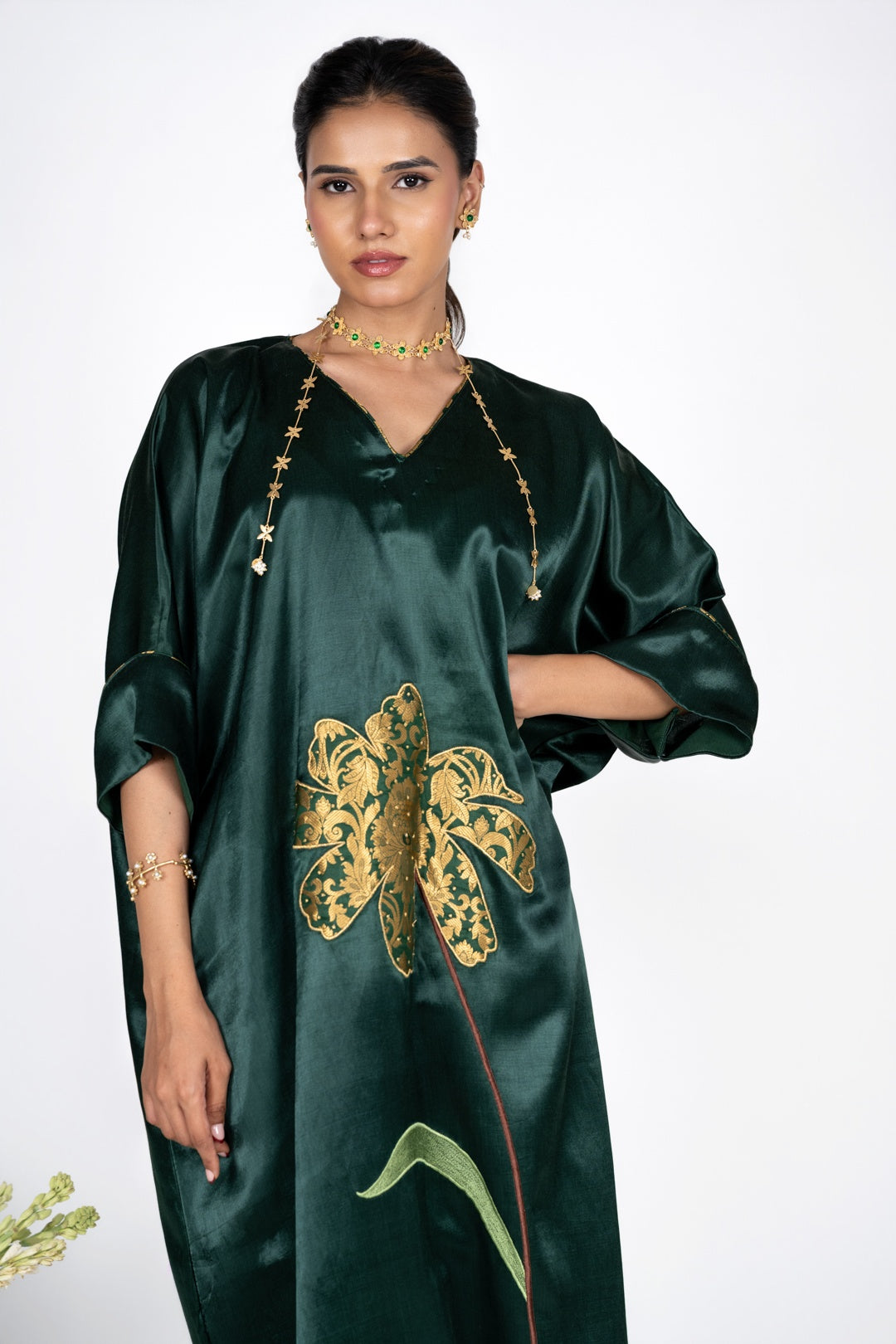 Dahlia Green Kaftan set