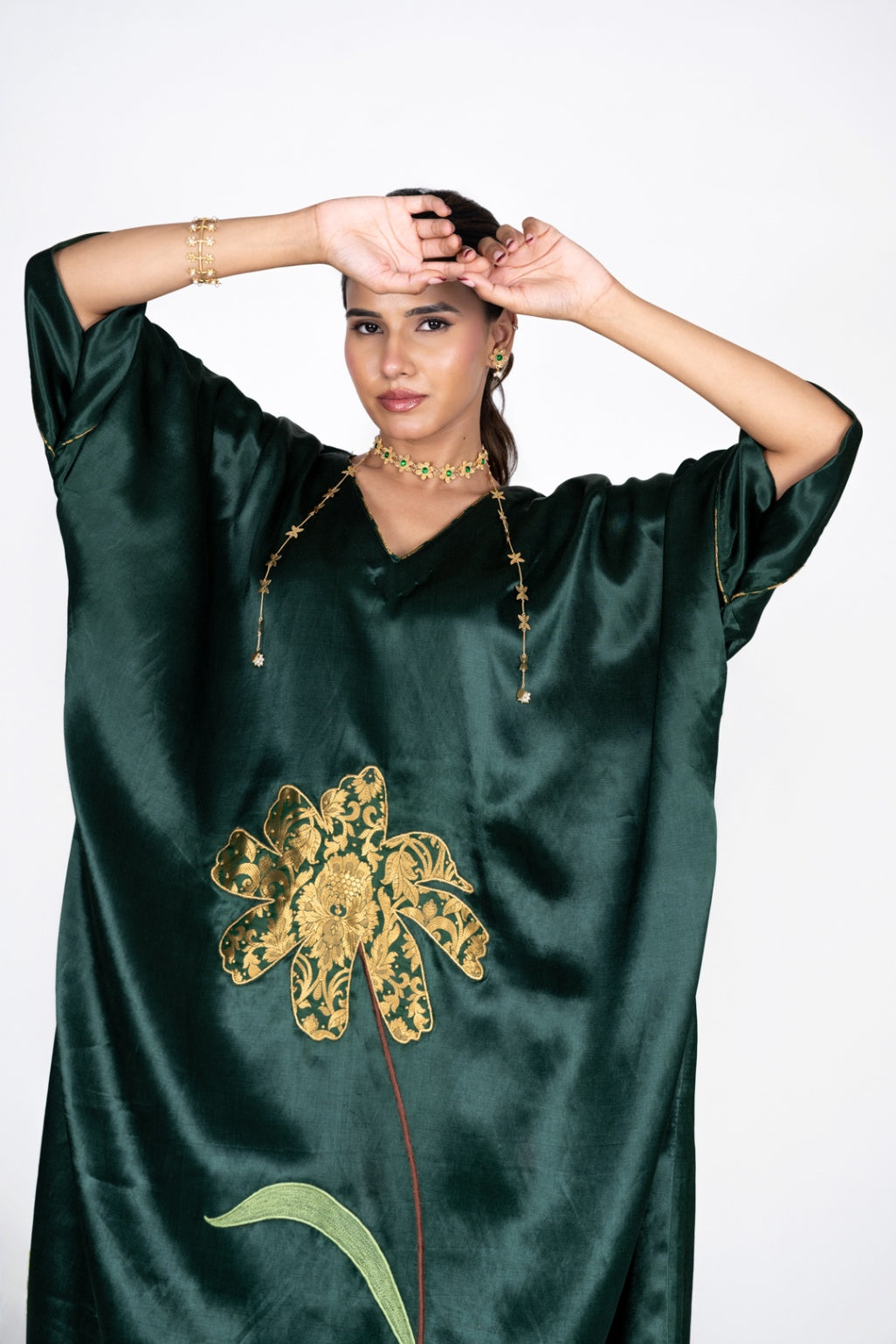 Dahlia Green Kaftan set