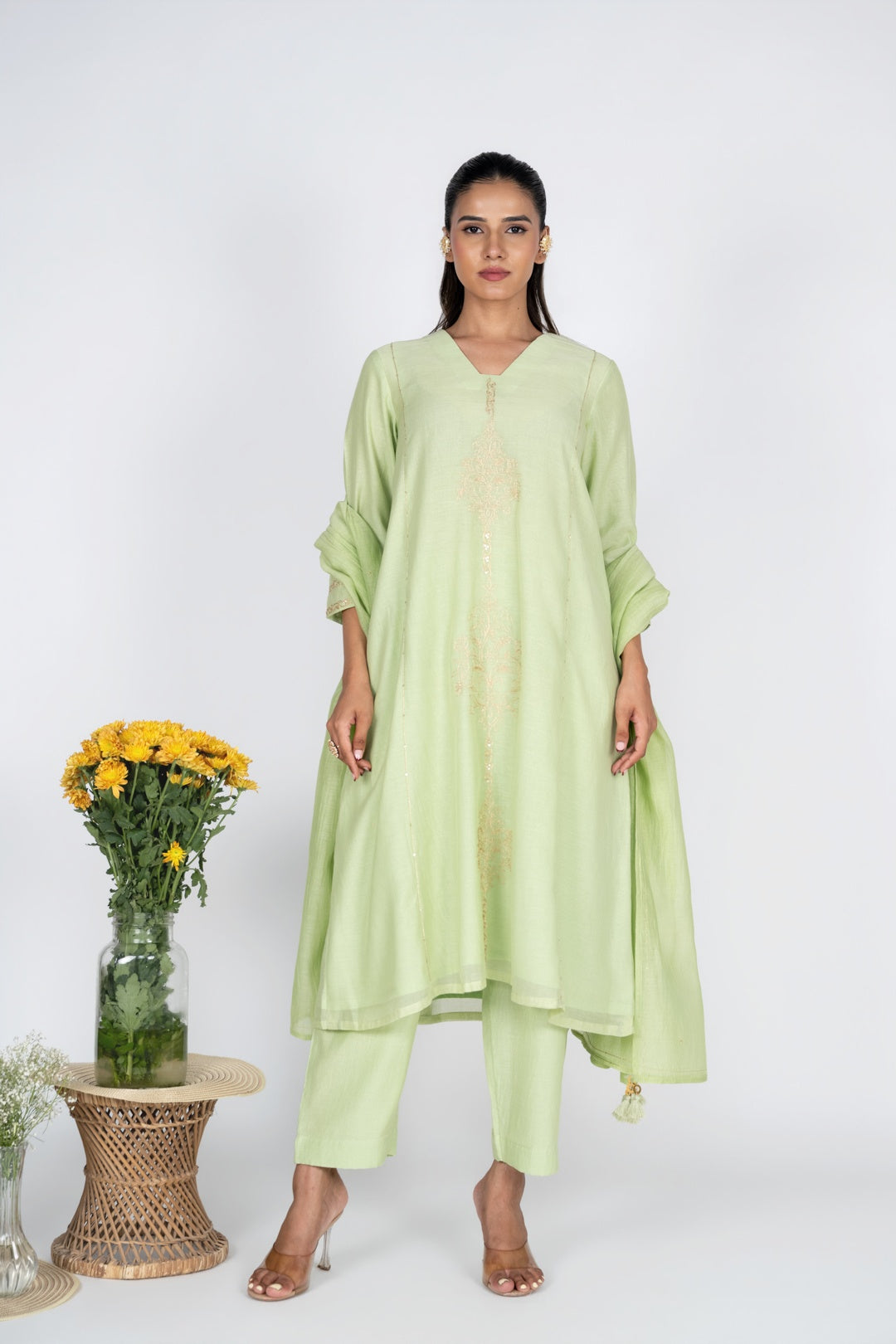 Svam Green Kurta Set with Dupatta