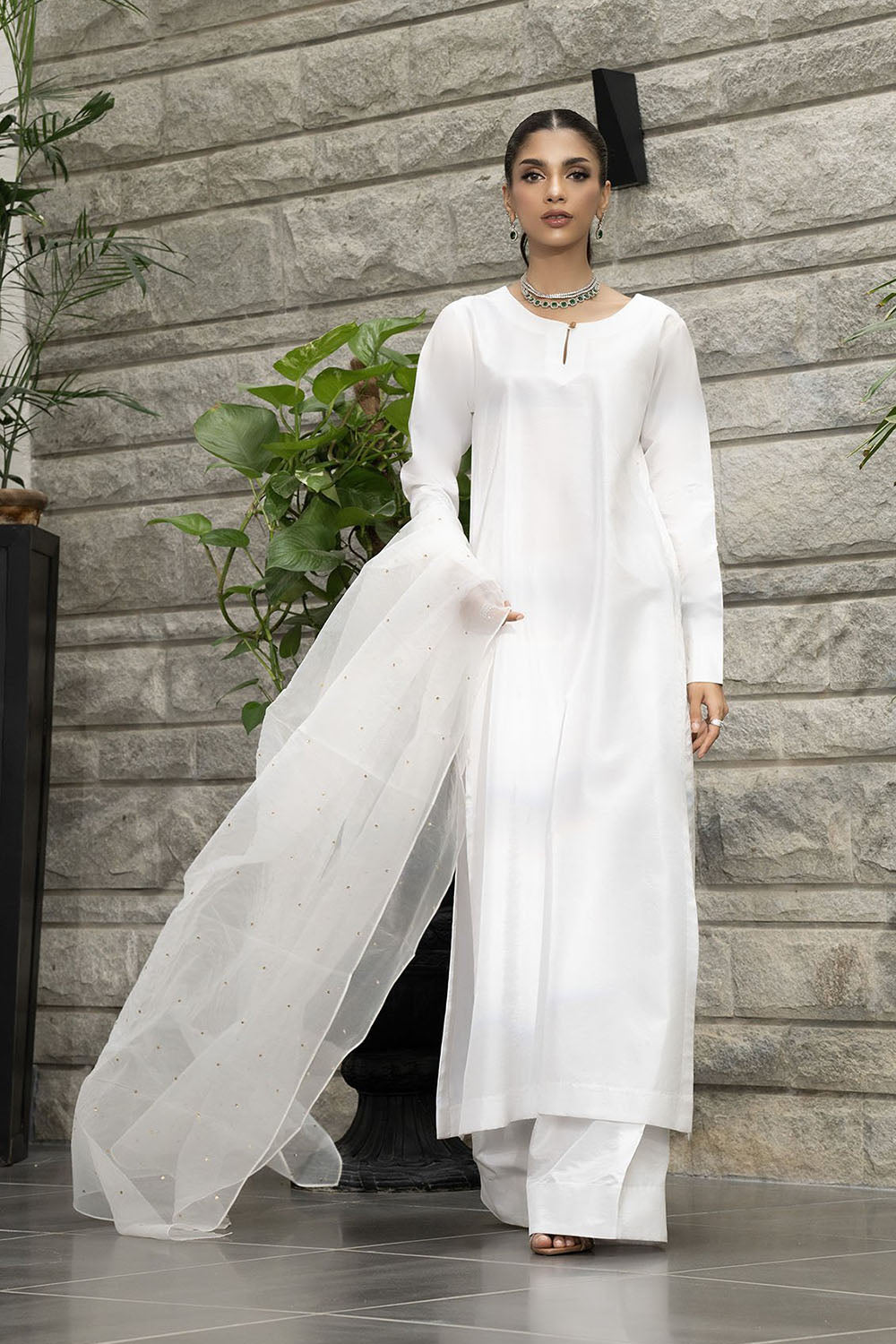 Ivory White Pure Silk Kurta Set