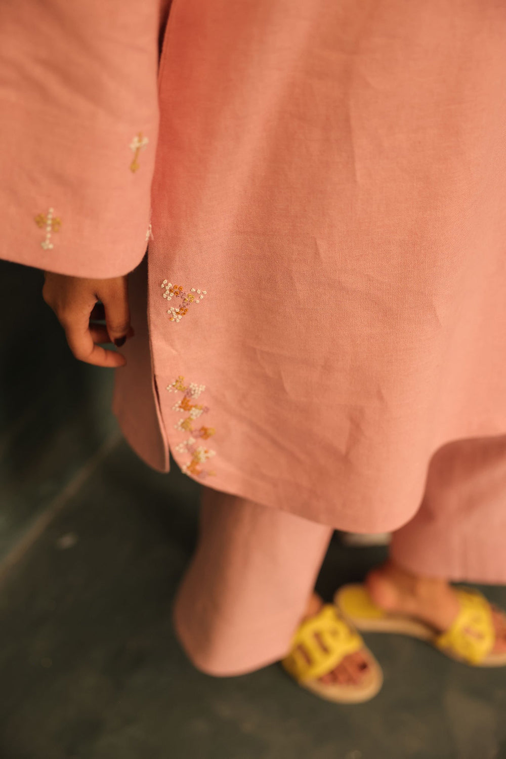 Blush Petal Embroidered Kurta Set