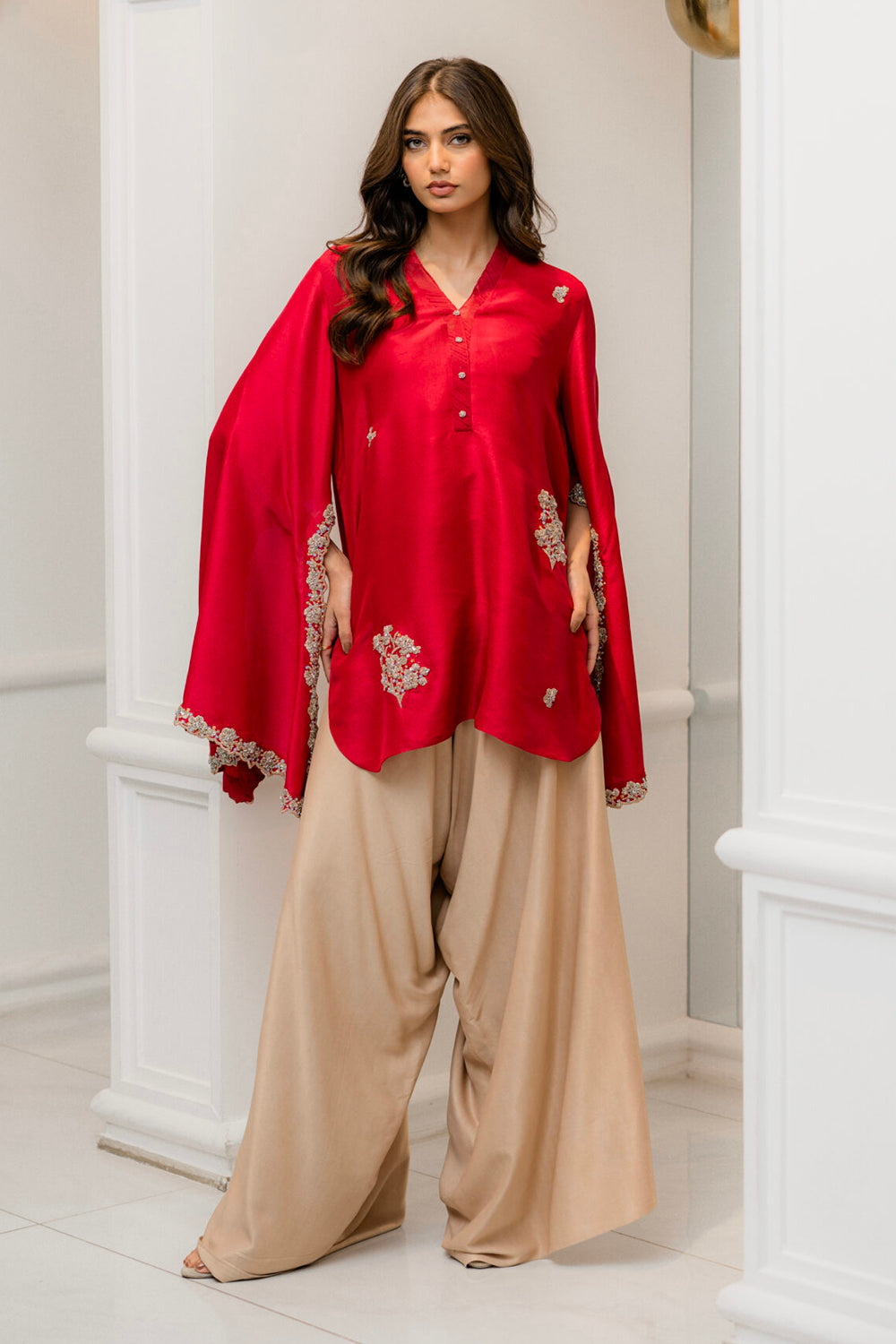 Crimson Silk Statement Kurta Set