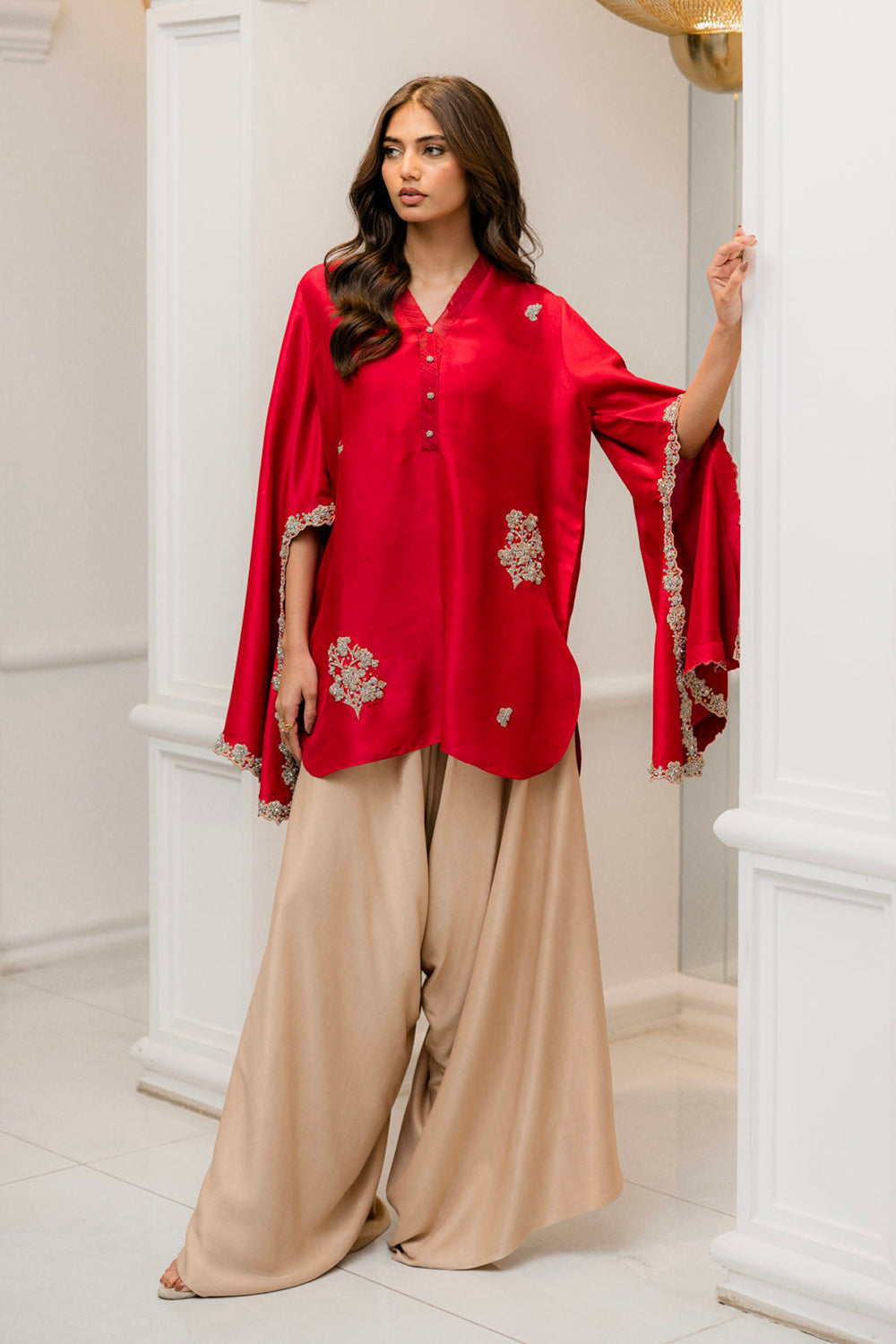 Crimson Silk Statement Kurta Set