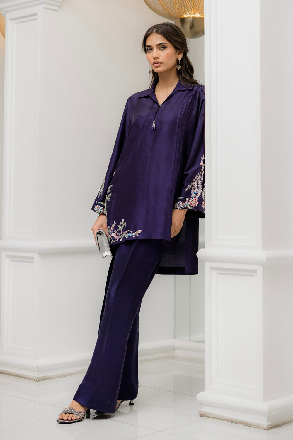 Deep Plum Embroidered Co-ord Set