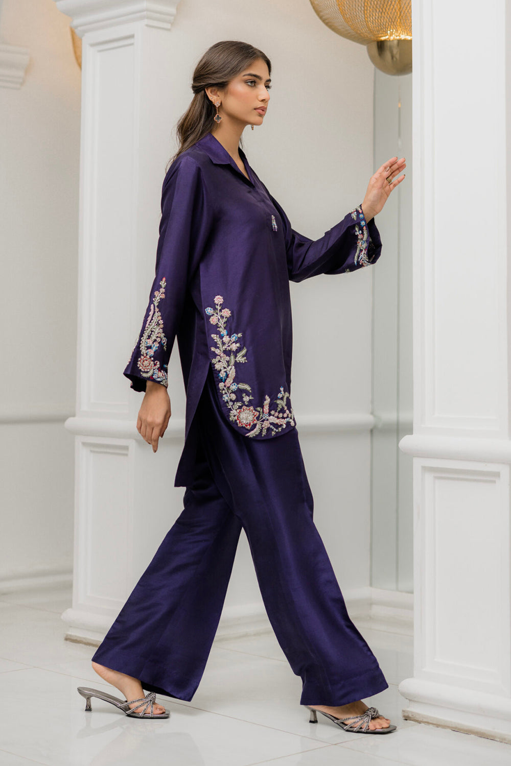 Deep Plum Embroidered Co-ord Set