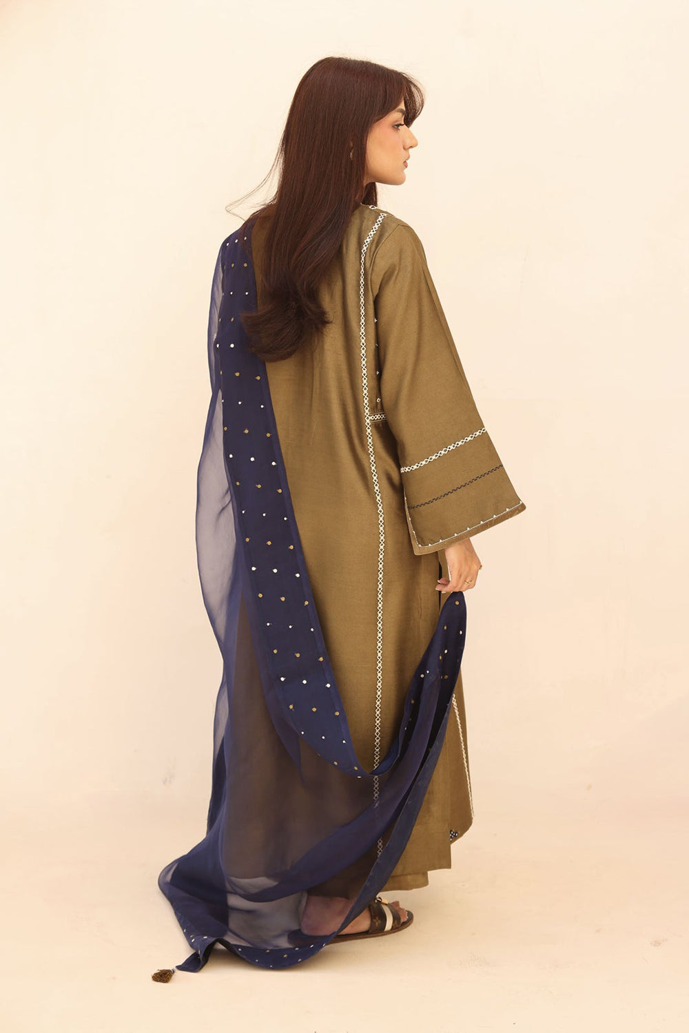 Earthy Olive Festive Kurta Set