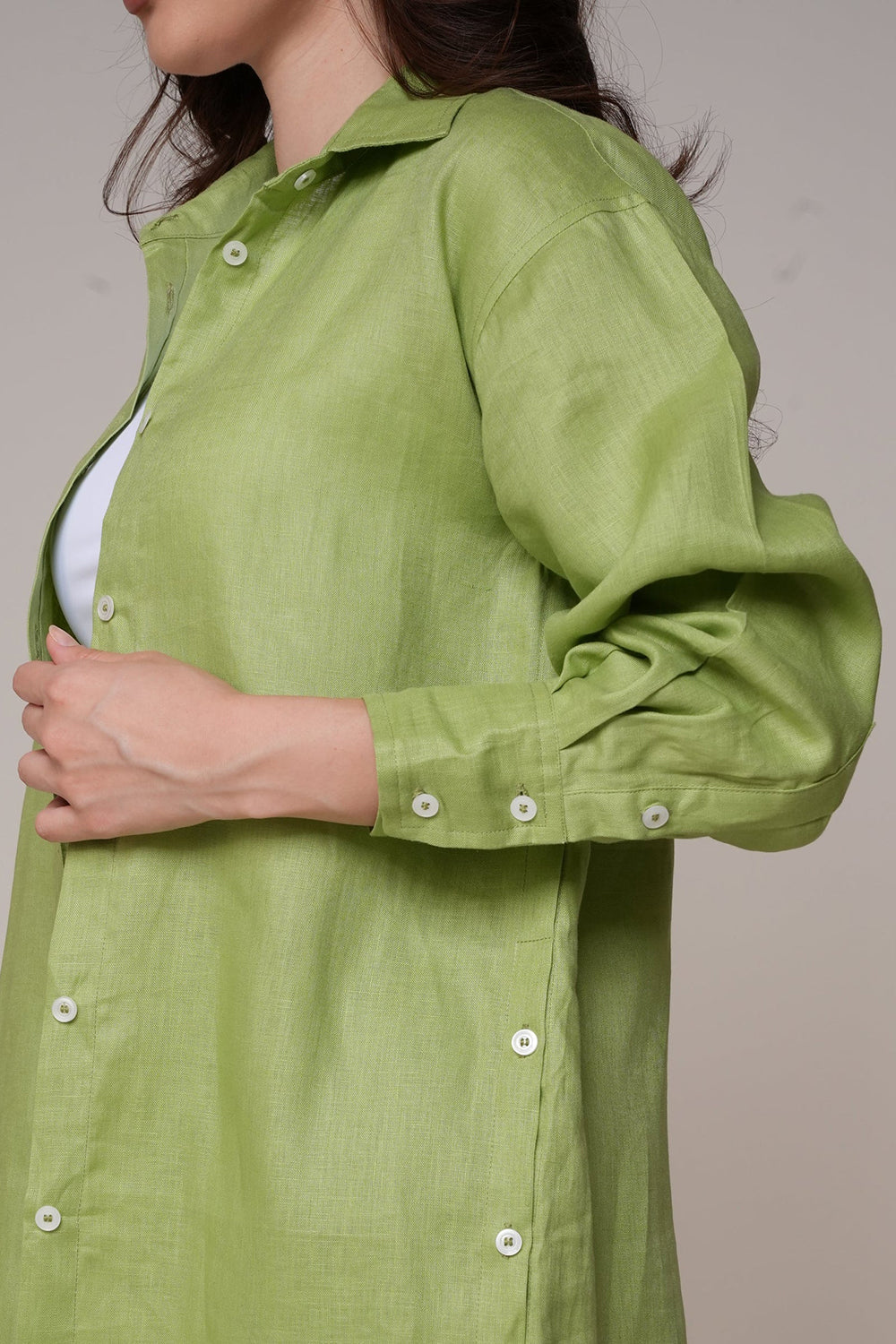 Green Reverie Linen Relaxed Co-Ord Set
