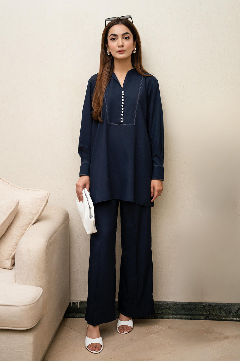 Indigo Ink Cotton Tunic Co-Ord Set