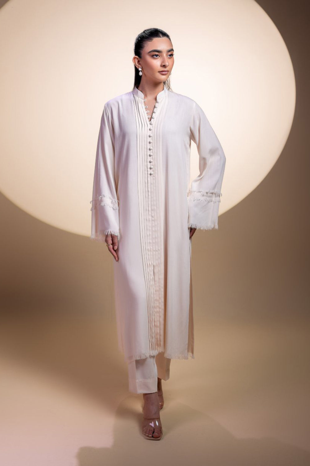Ivory Pintuck Kurta Set