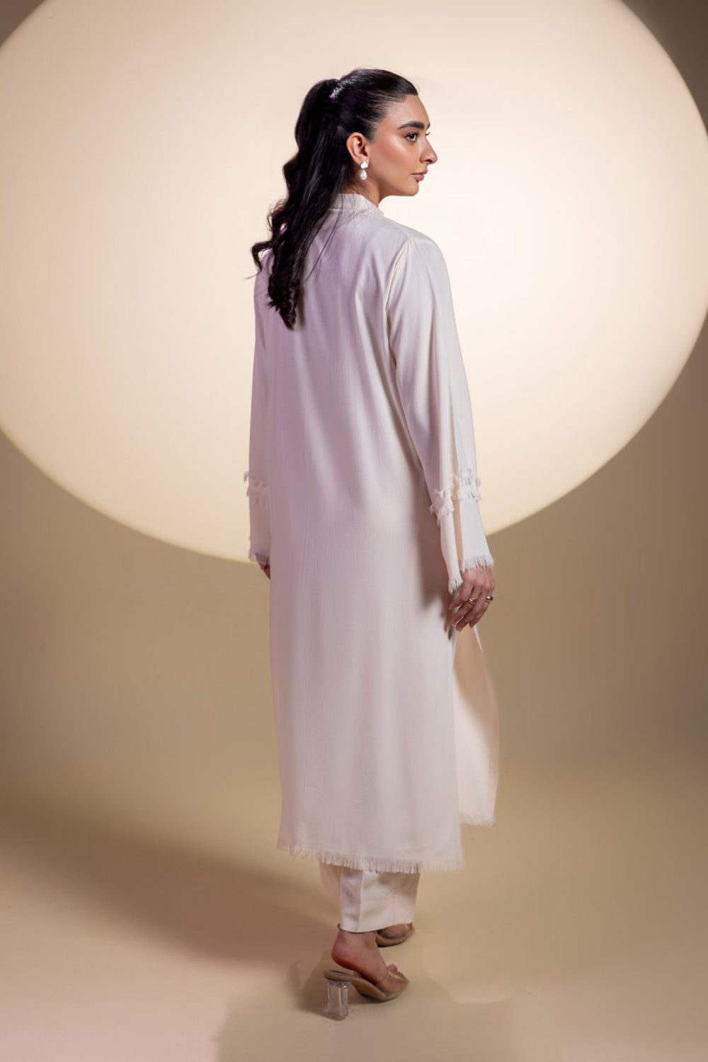Ivory Pintuck Kurta Set