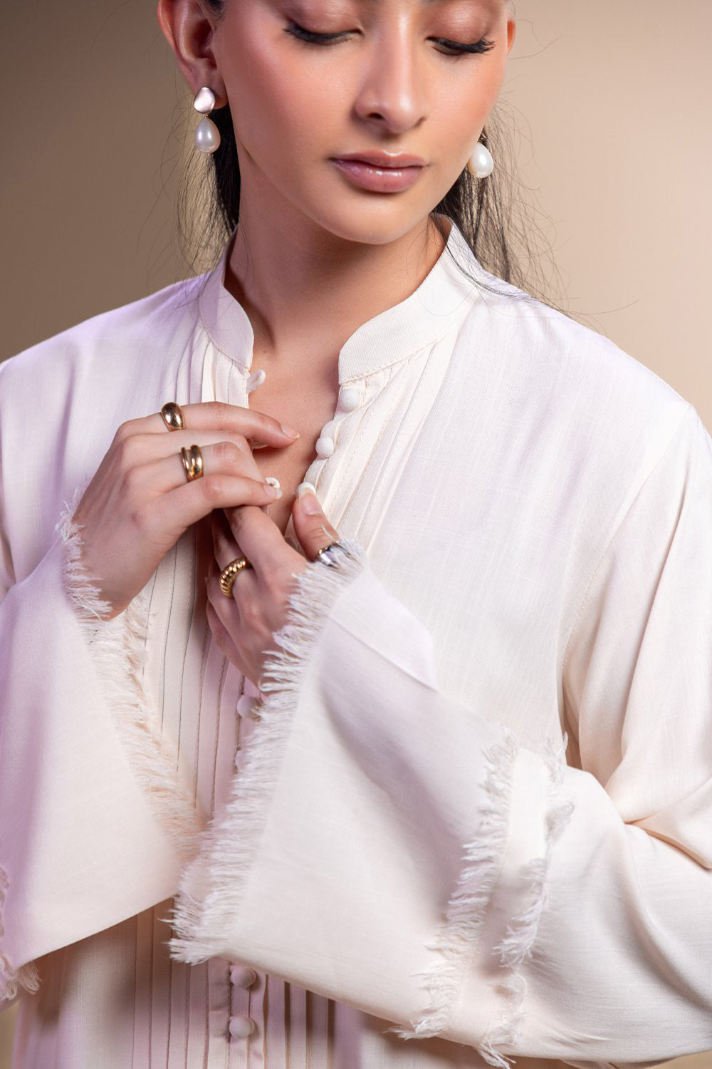Ivory Pintuck Kurta Set