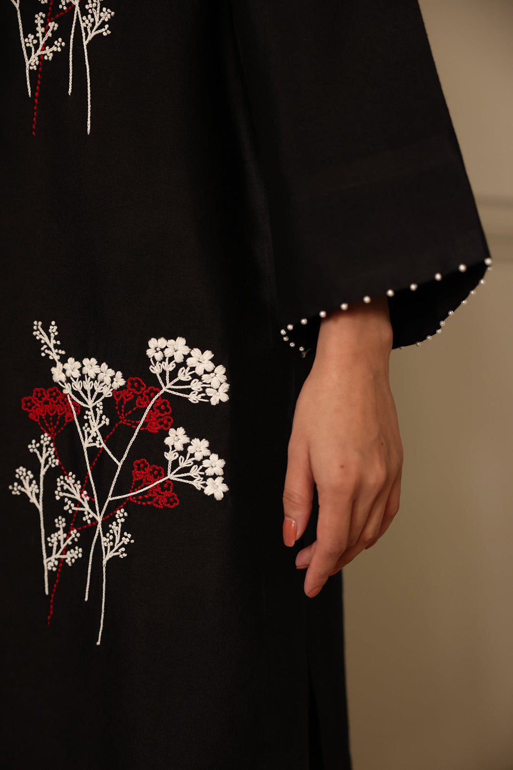 Noir Bloom Embroidered Kurta Set