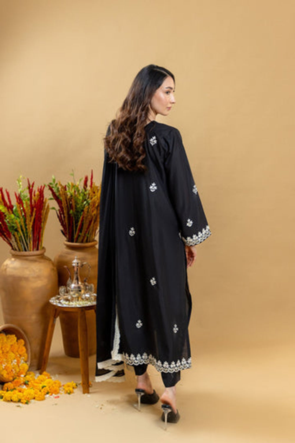 Noir Ivory Embroidered Suit Set