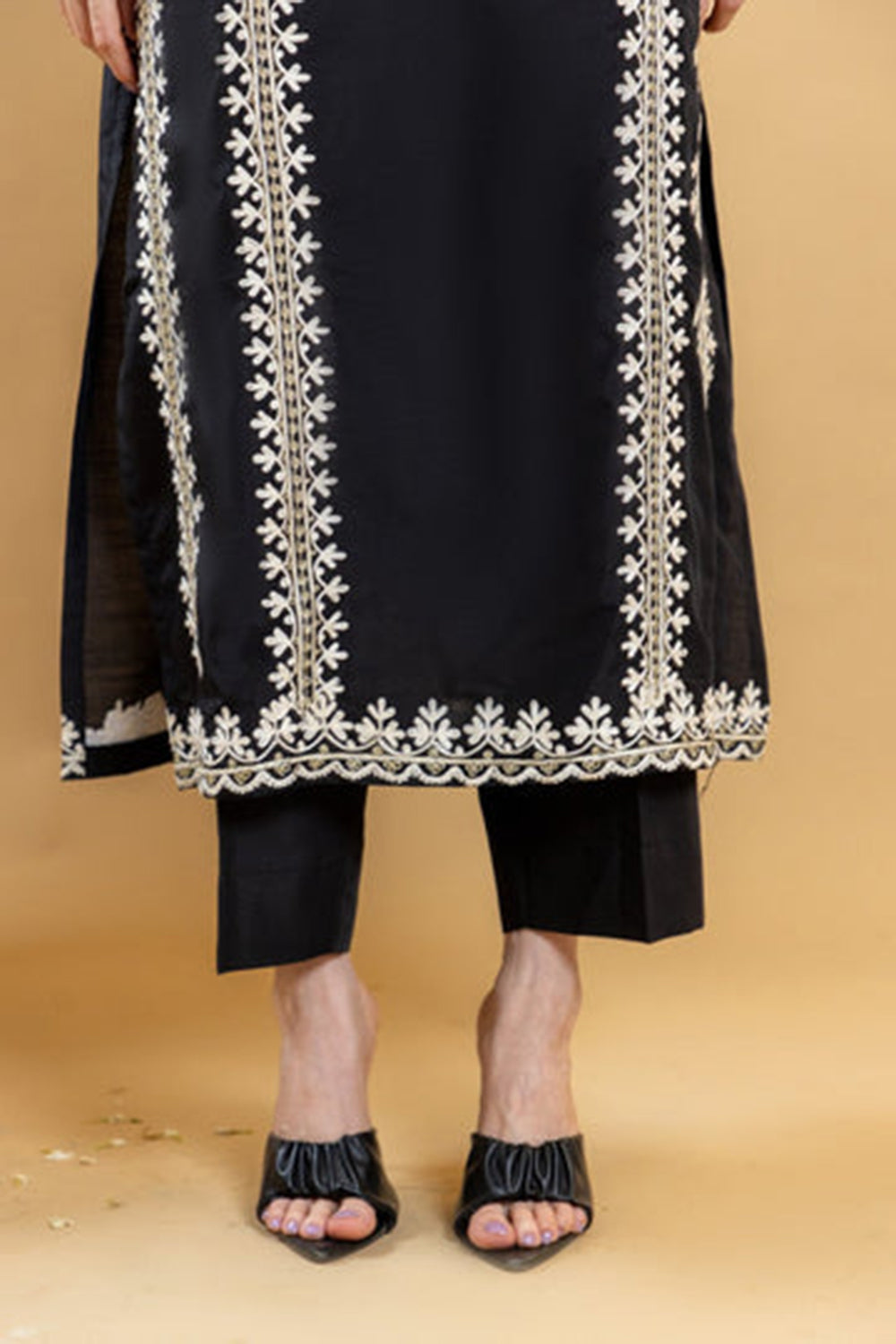 Noir Ivory Embroidered Suit Set