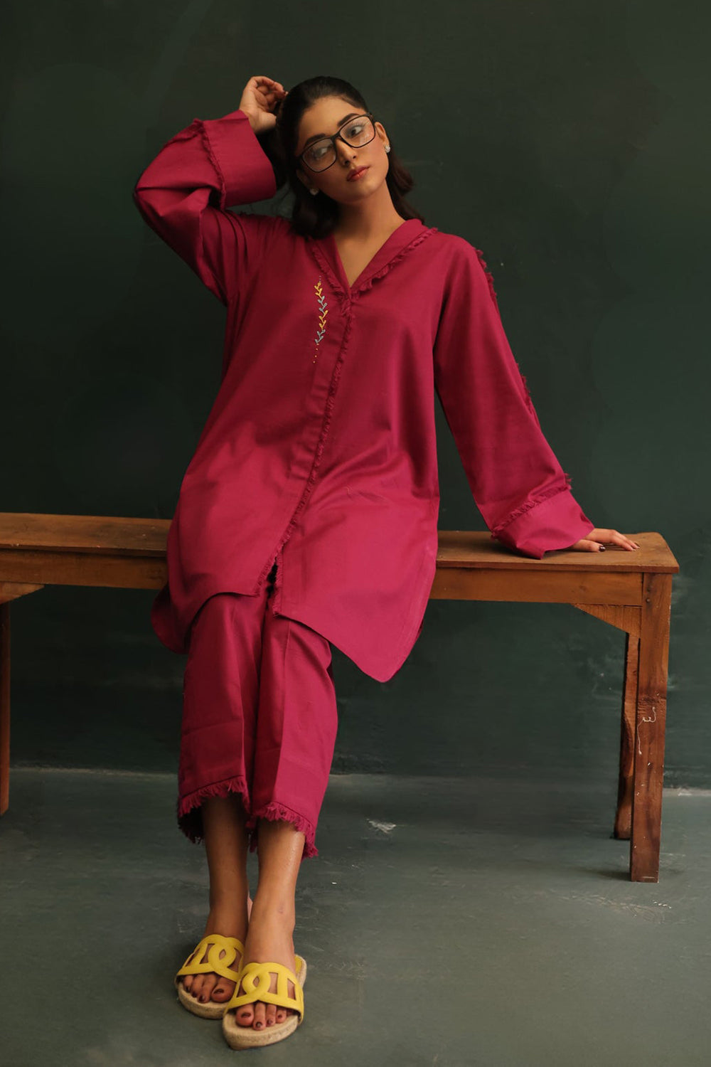 Rosewood Raw Edge Co-ord Set
