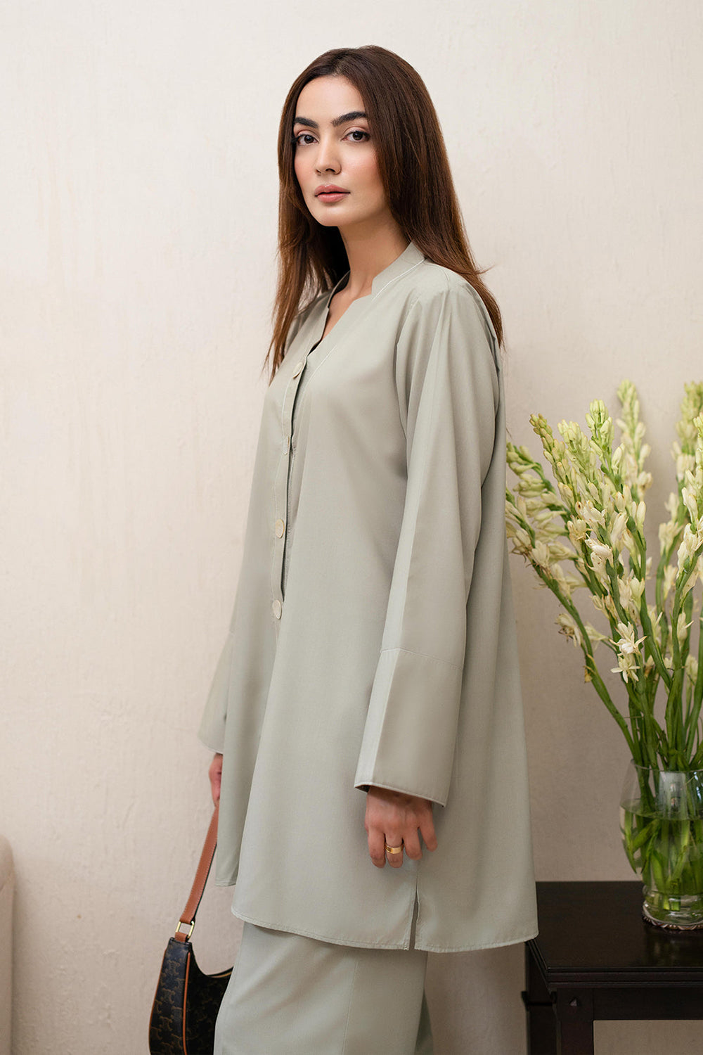 Stone Veil Cotton Tunic Co-Ord Set
