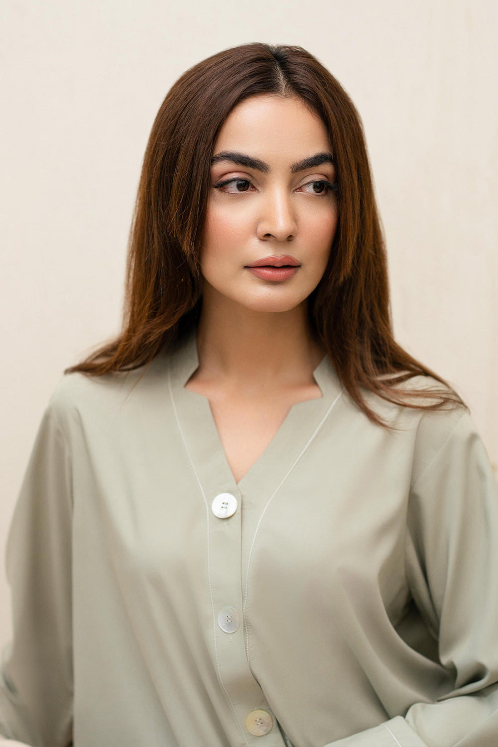Stone Veil Cotton Tunic Co-Ord Set