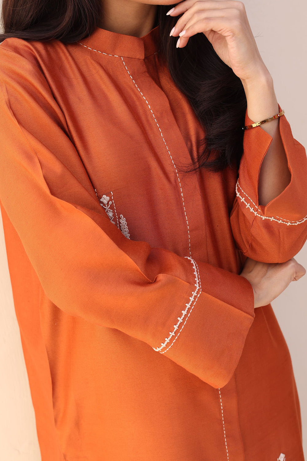 Sunset Orange Straight Kurta Set