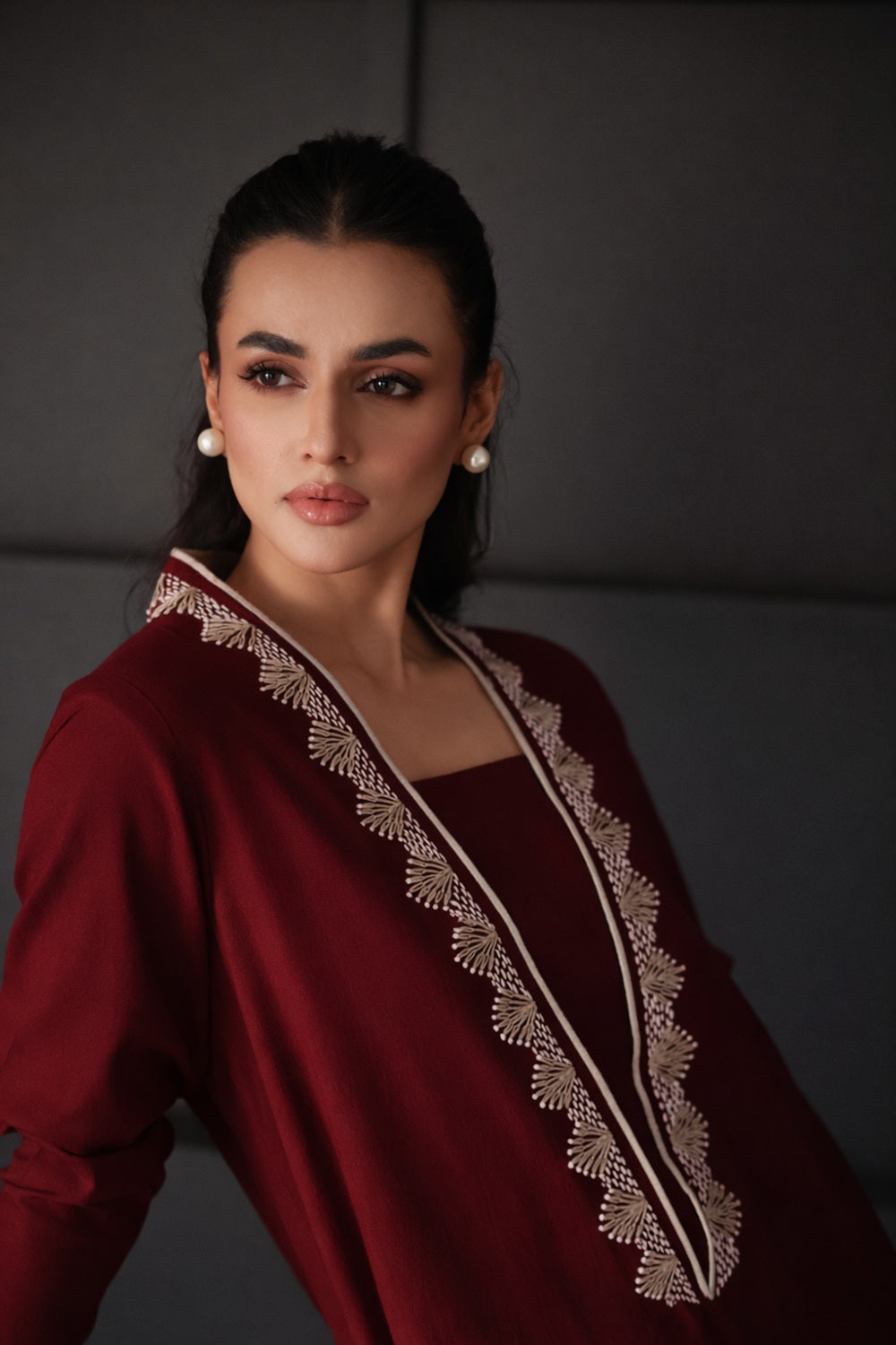 Wine Red Statement Kurta Set
