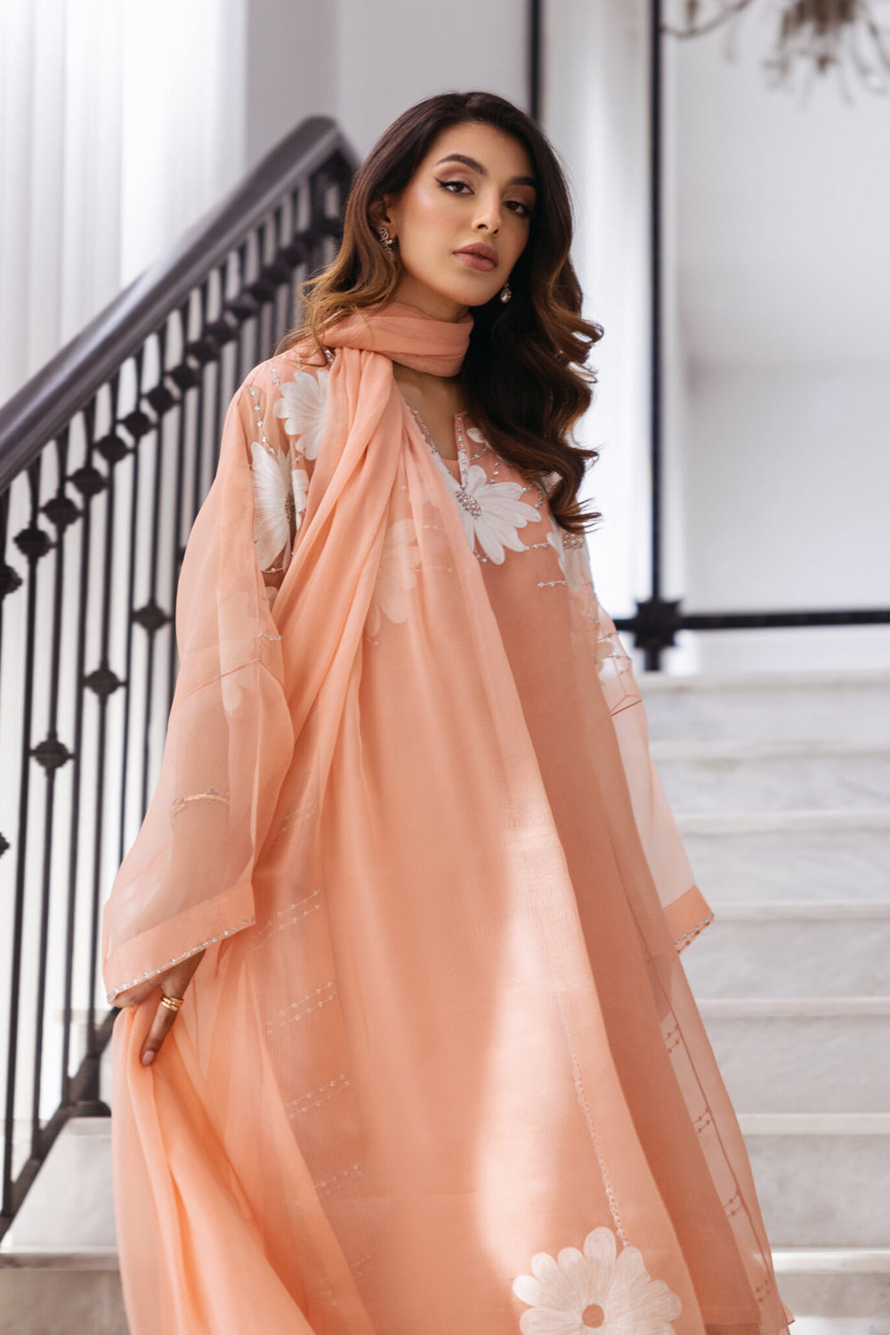 Women Organza Embroidered Suit Set