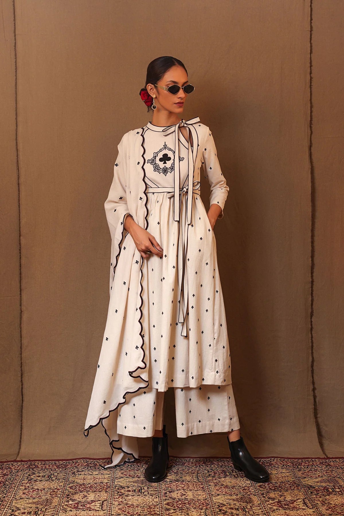 Off-White Club EMB Rakha Tunic Set (2 PCS)
