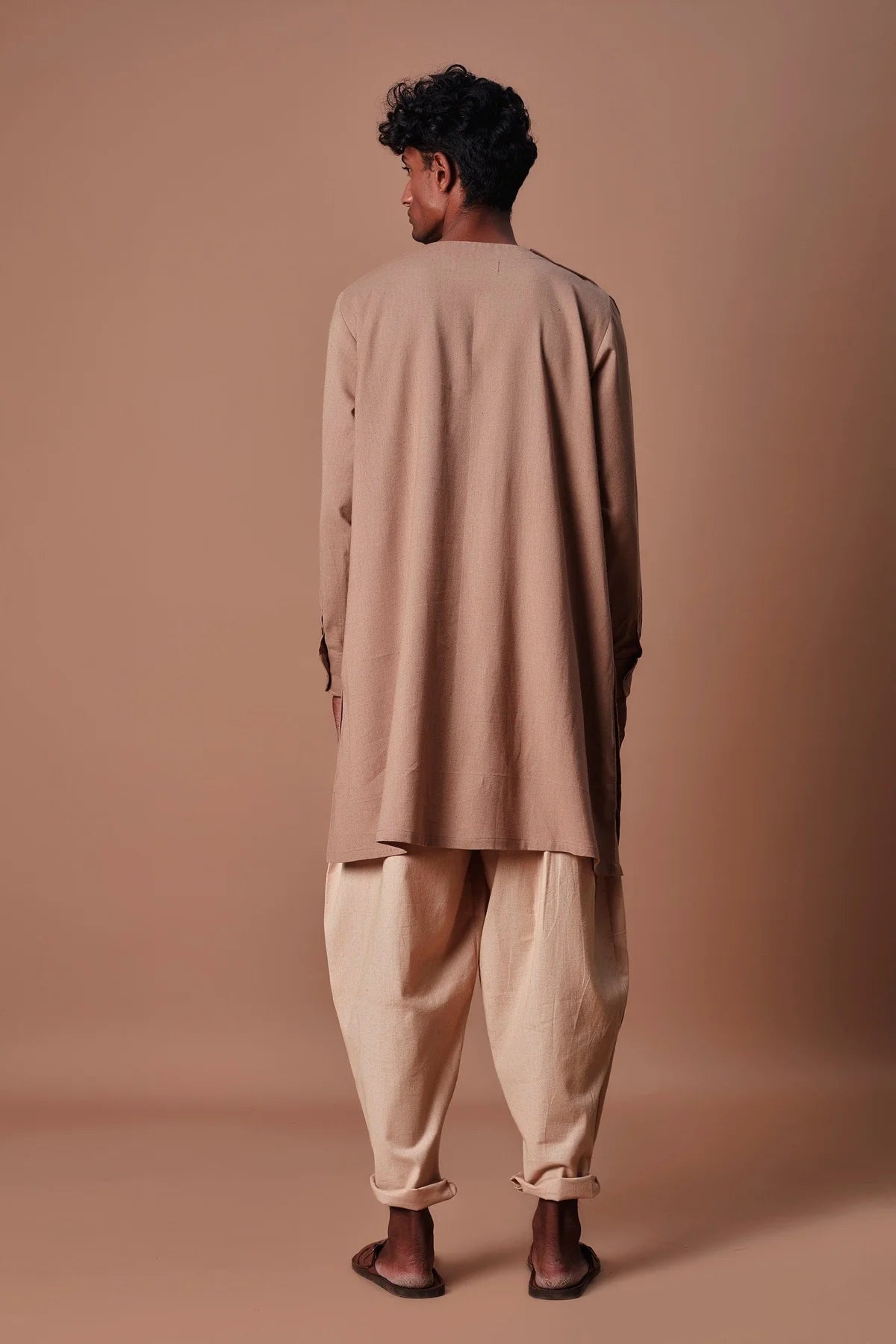 Men's Brown Side Buttoned Kurta