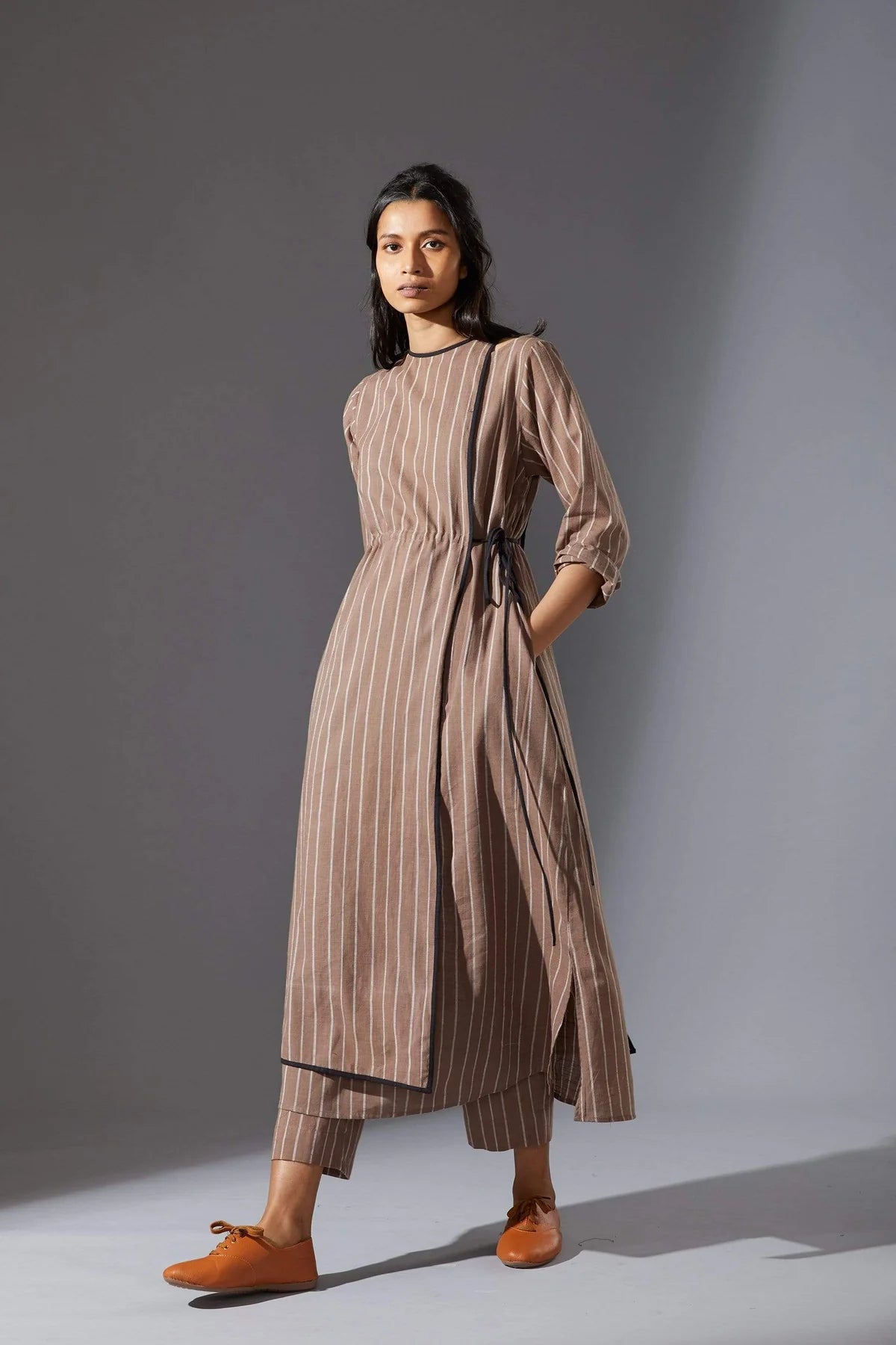 Beige Overlap Tunic