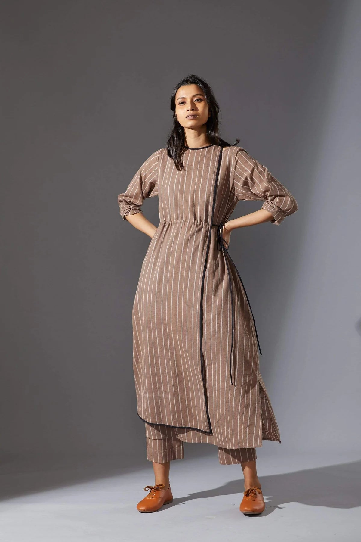 Beige Overlap Tunic