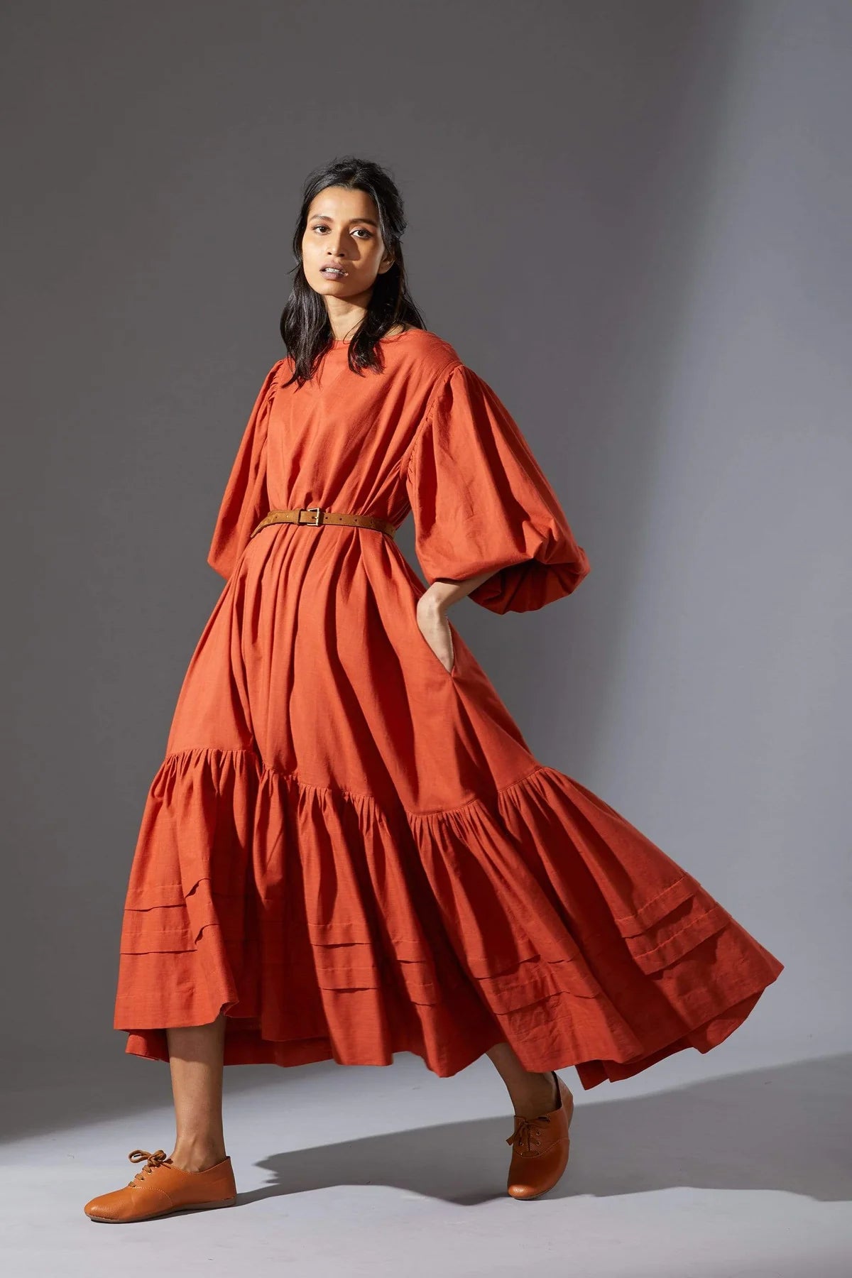 Kaavya Rust Dress