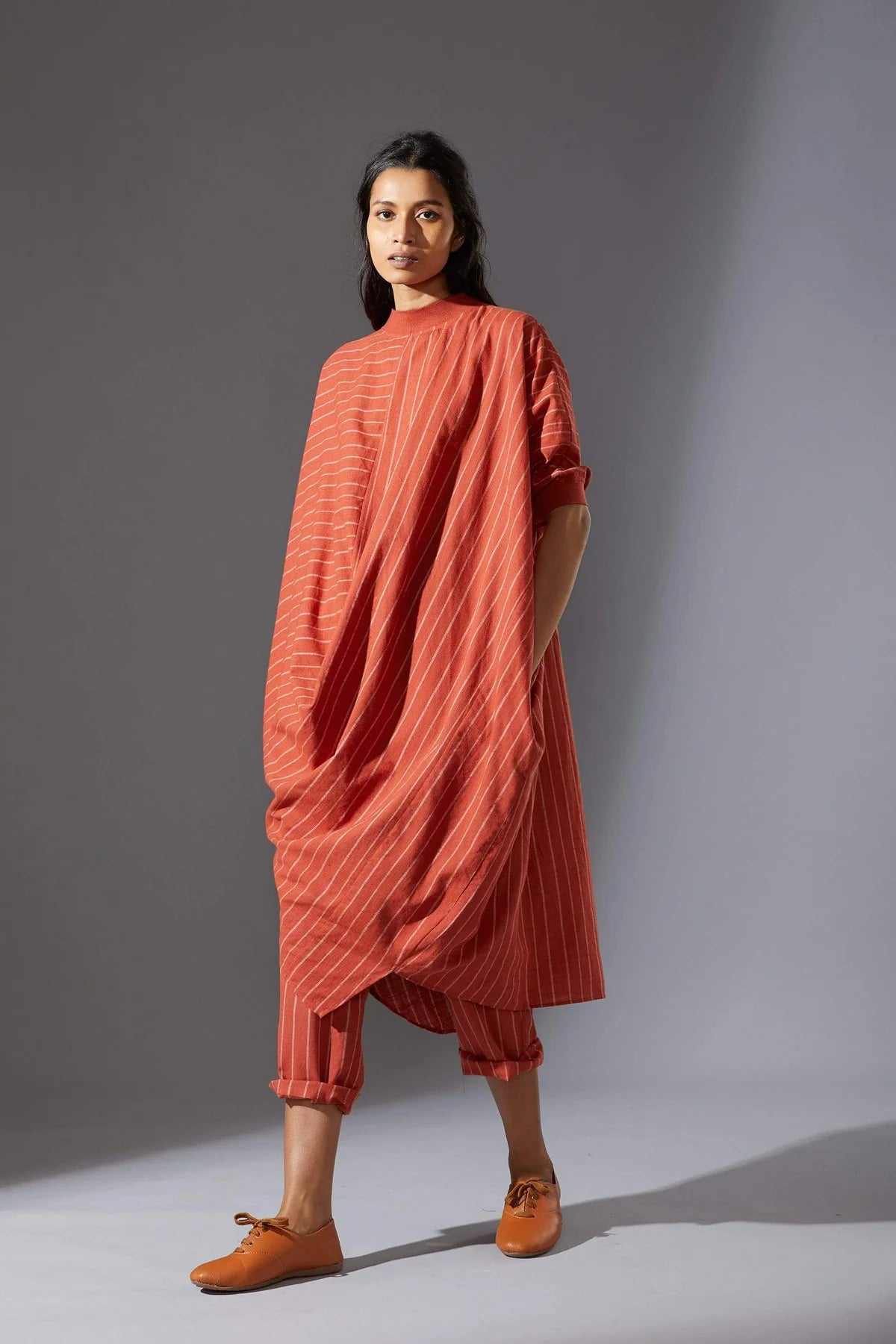 SE Rust & White Striped Pants