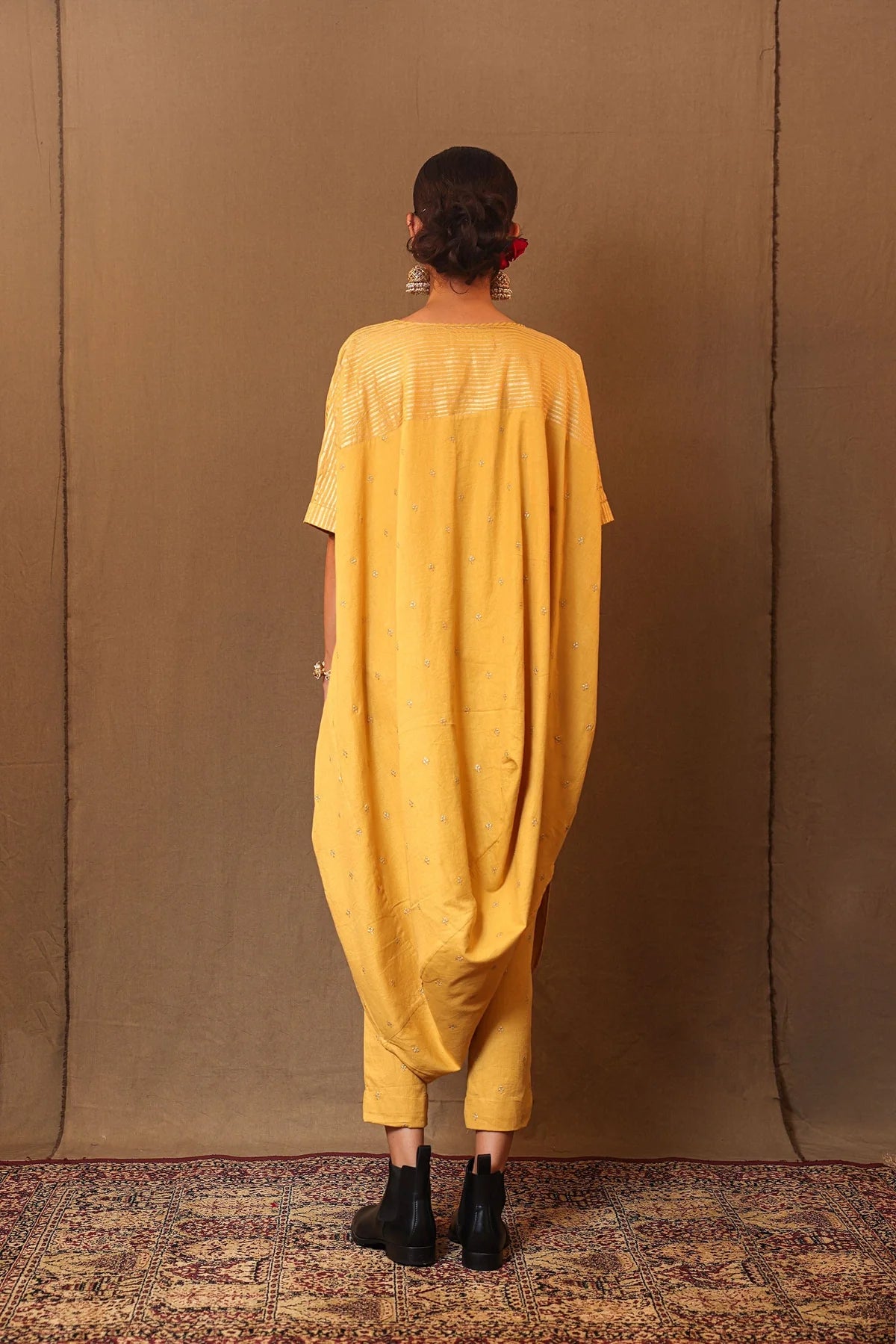 Mustard Club STR Button Cowl Tunic
