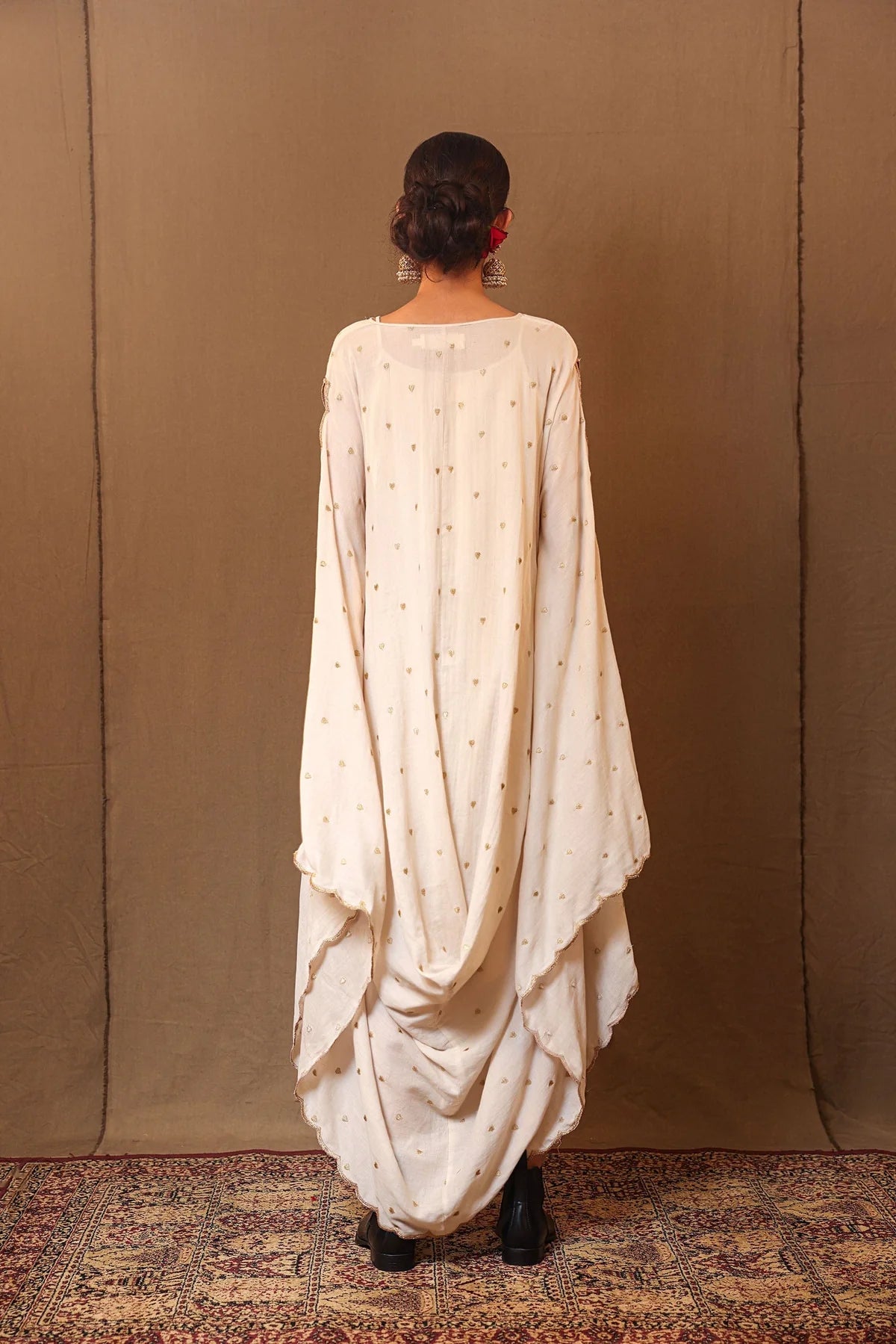 Off-White Zari Heart EMB Cowl Dress