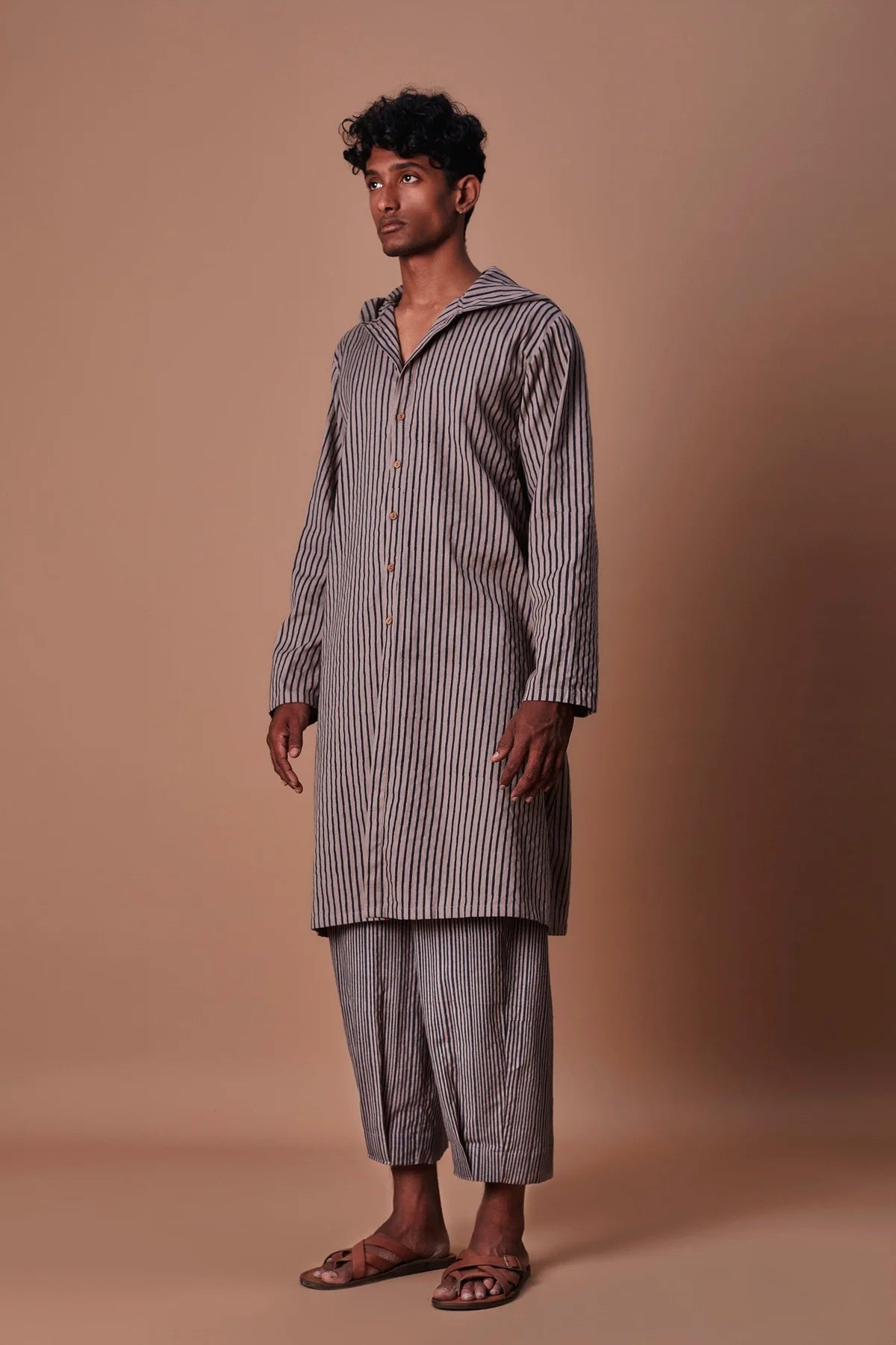 Men's Grey Striped Trousers