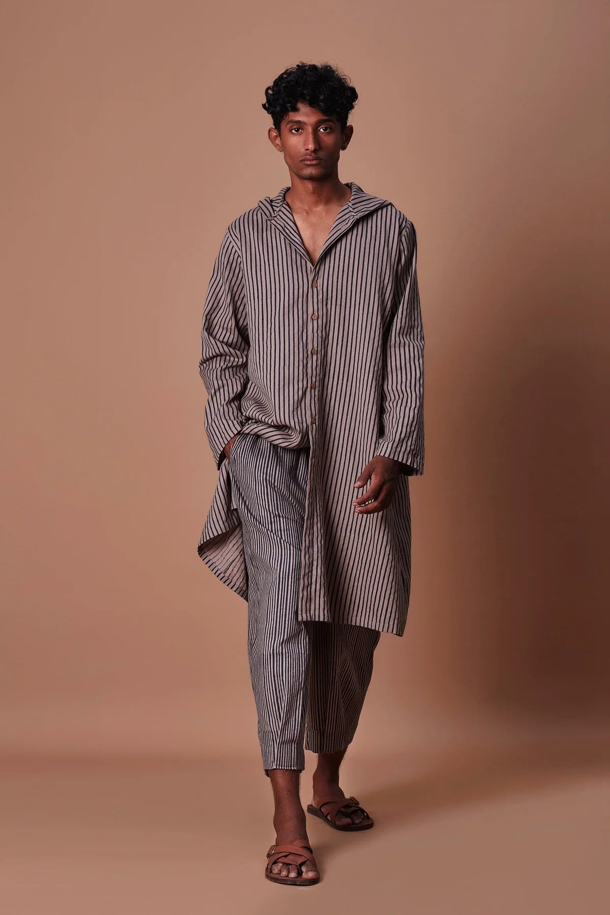 Men's Grey Striped Trousers
