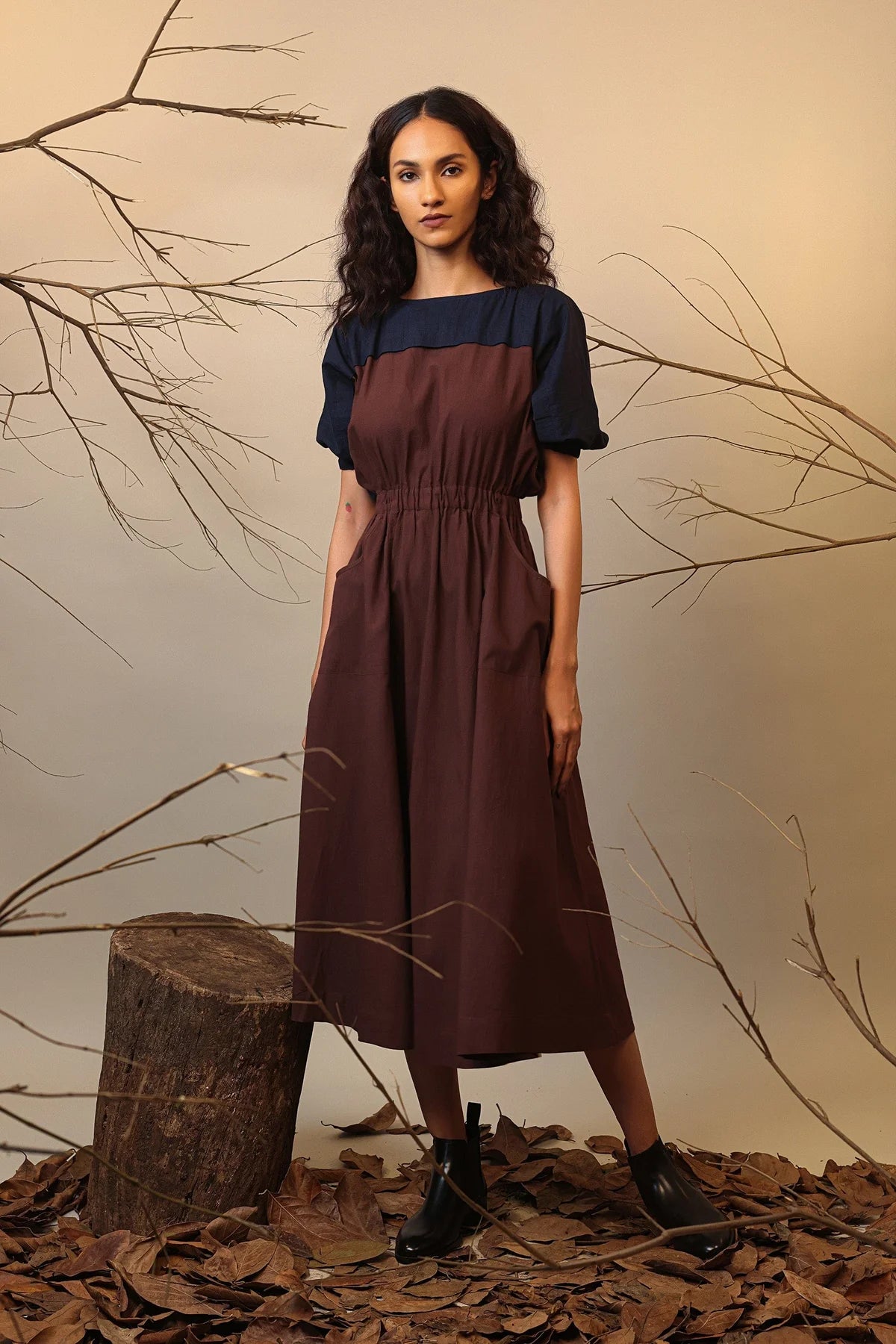 CB Brown & Blue Sphara Dress