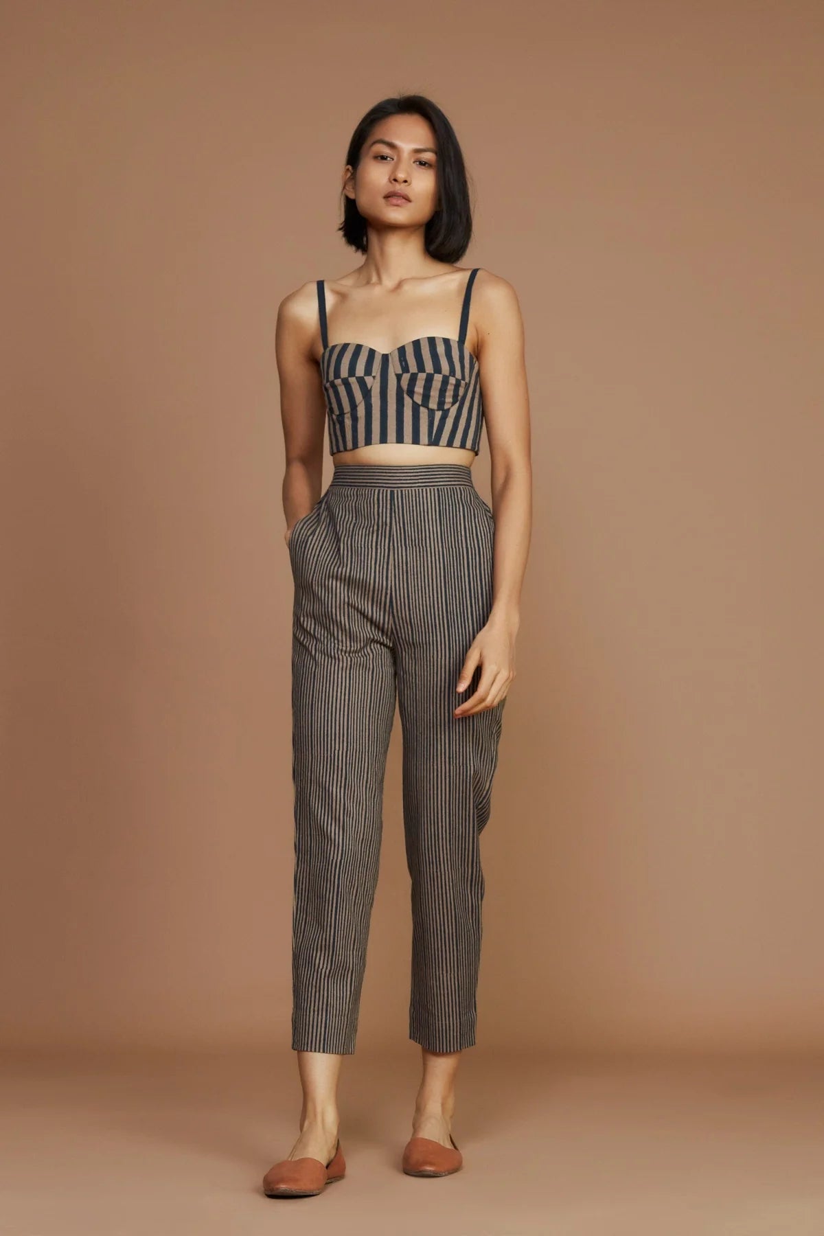 Ivory with Mauve Striped Corset
