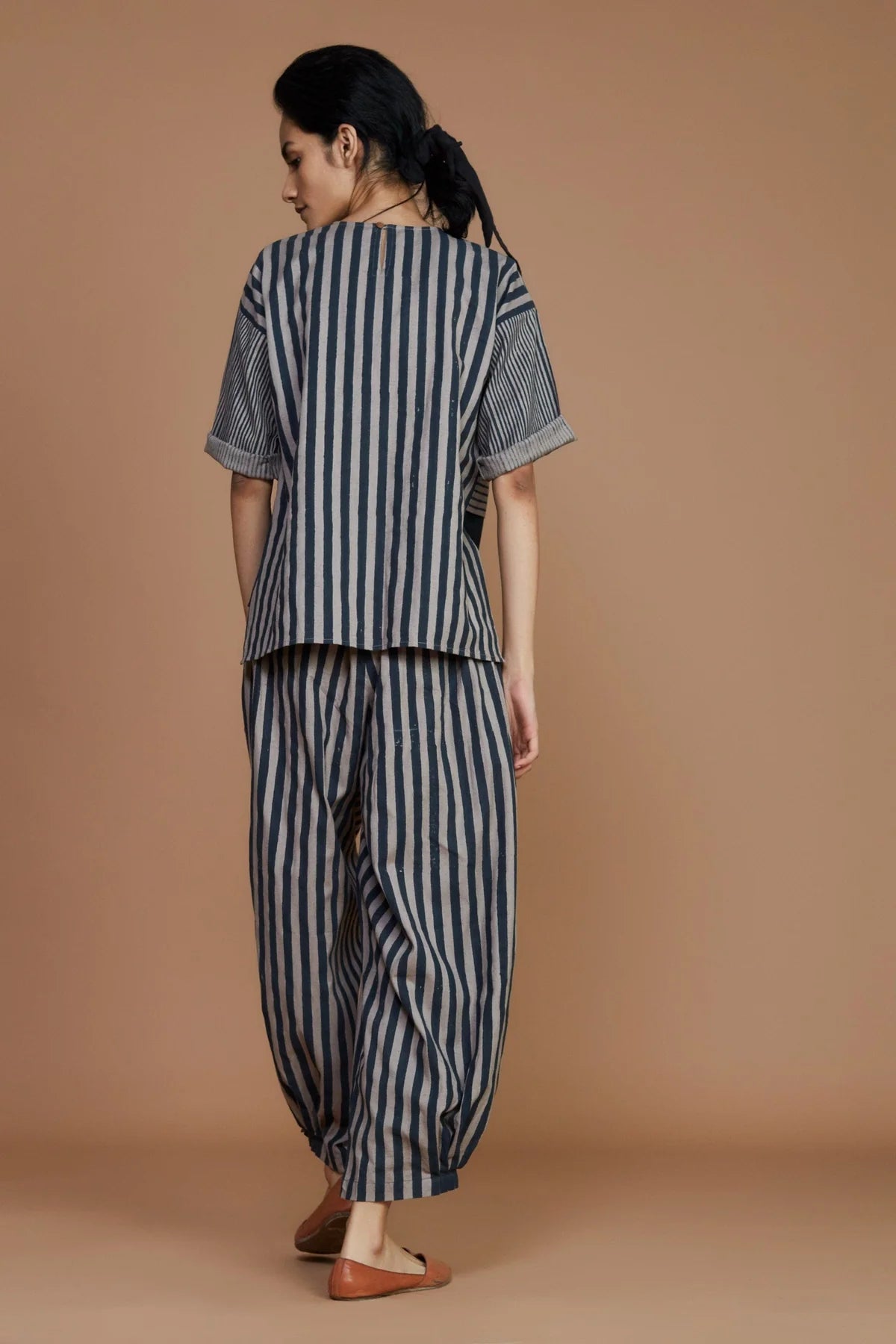 Grey with Charcoal Striped CB Ekin Top
