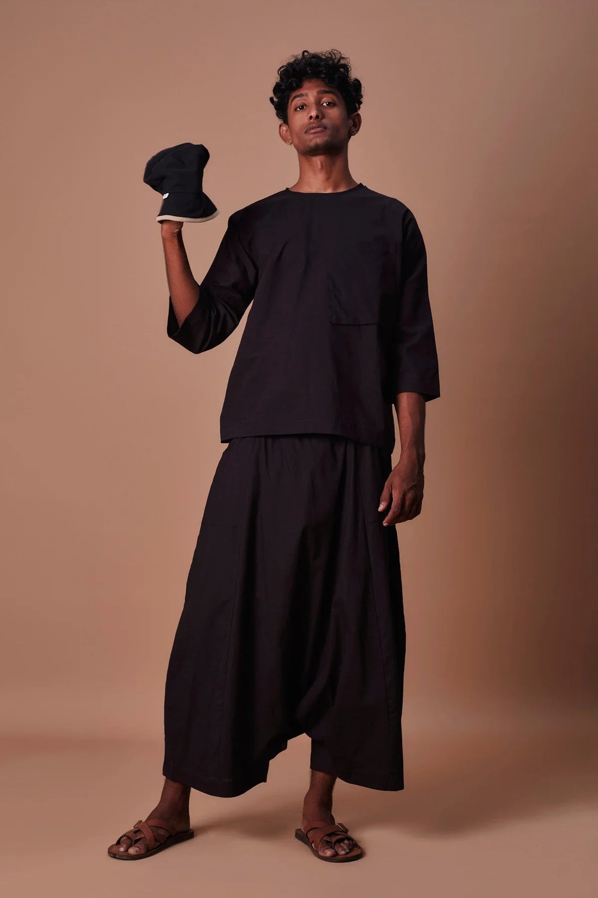 Black Cross Pocket Top