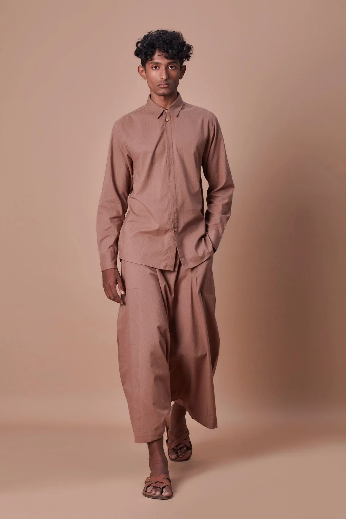 Brown Double Buttoned Shirt