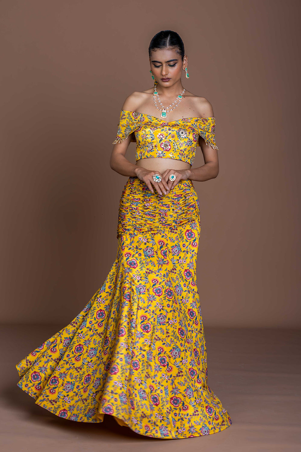 Mermaid Mustard Skirt coord set