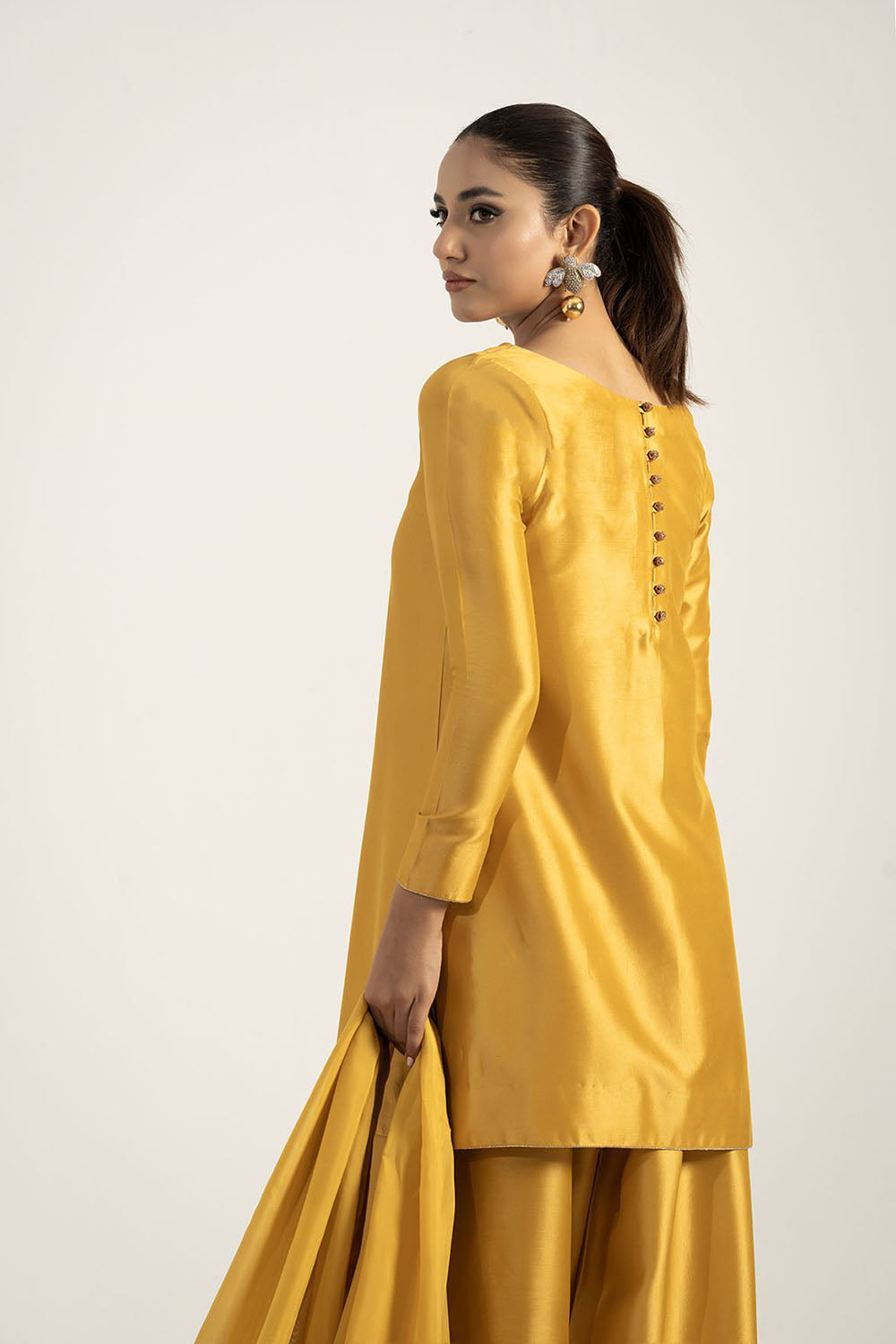 Mustard Yellow Pure Silk Kurta Set