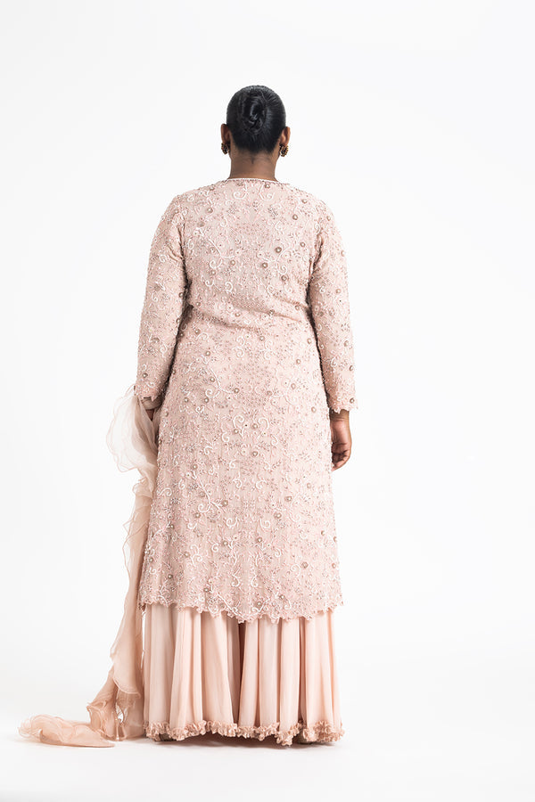 BLUSH PINK JACKET SHARARA SET