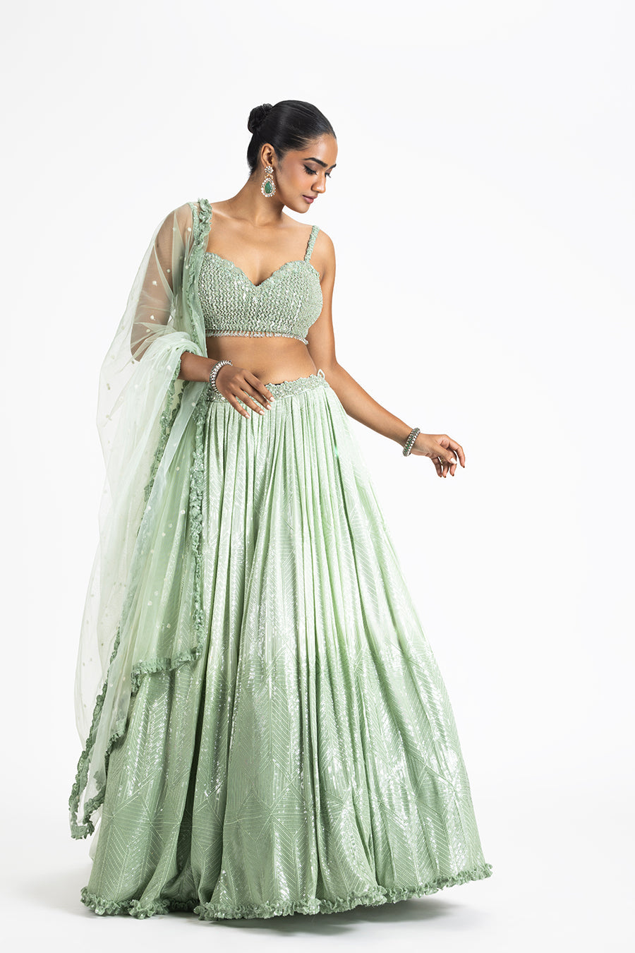 JADE GREEN OMBRE LEHENGA SET