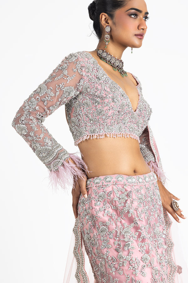 PINK FISHTAIL LEHENGA SET