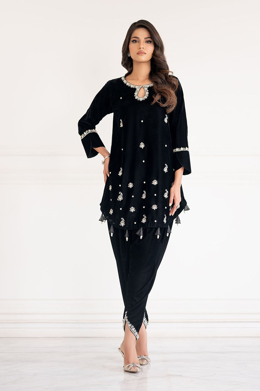 Noir Luxe Embellished Velvet Co-ord Set