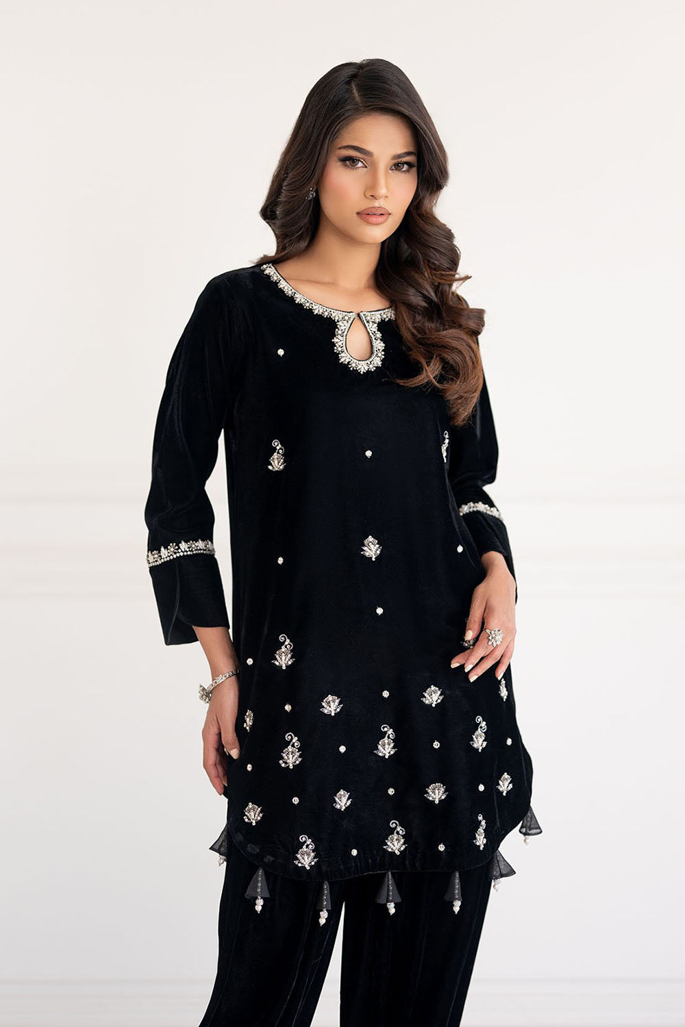 Noir Luxe Embellished Velvet Co-ord Set