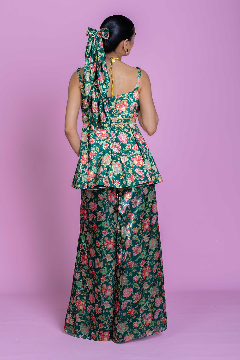 Peplum palms Palazzo set